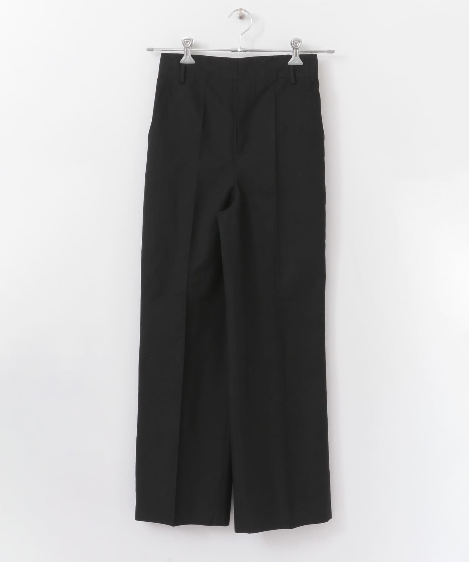 バックスリットストレートワイドパンツ BLACK M