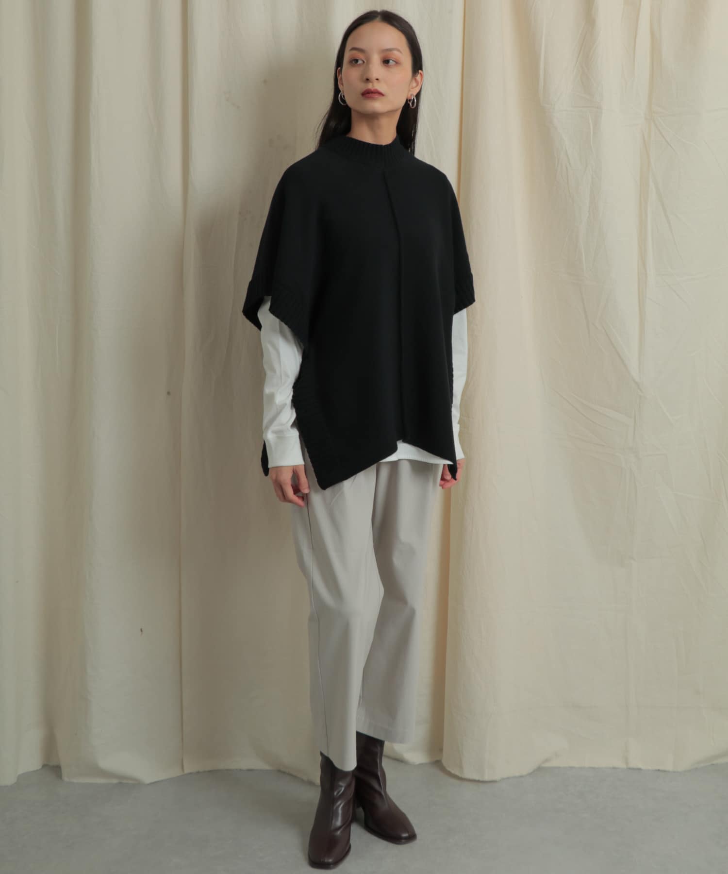 『Tallサイズあり』ストレッチワイドクロップドパンツ GREIGE S