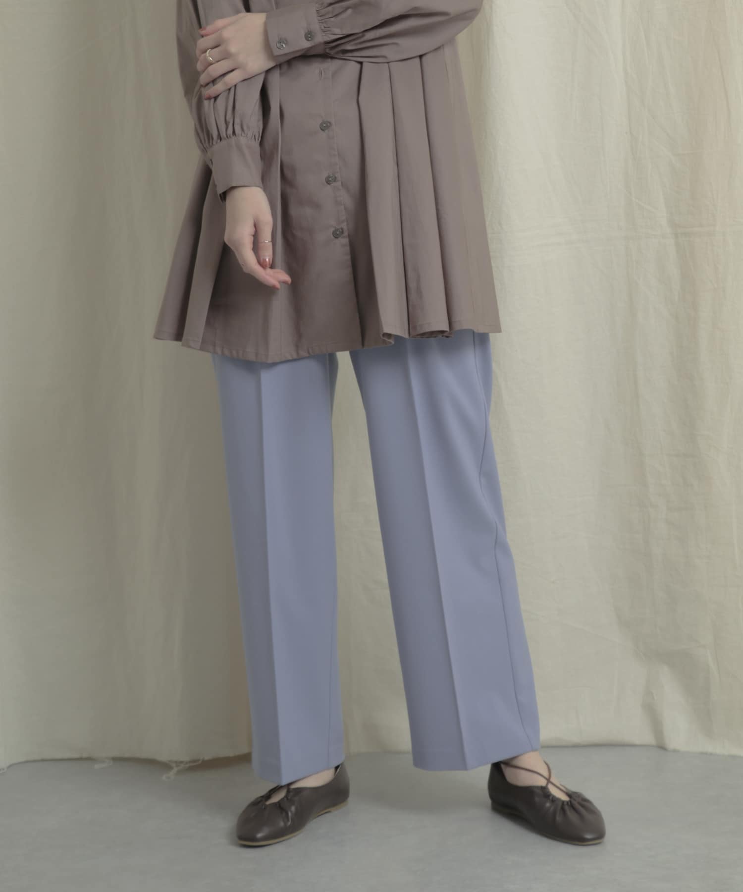『Tallサイズあり』ワイドスラックスパンツ BLUE XS