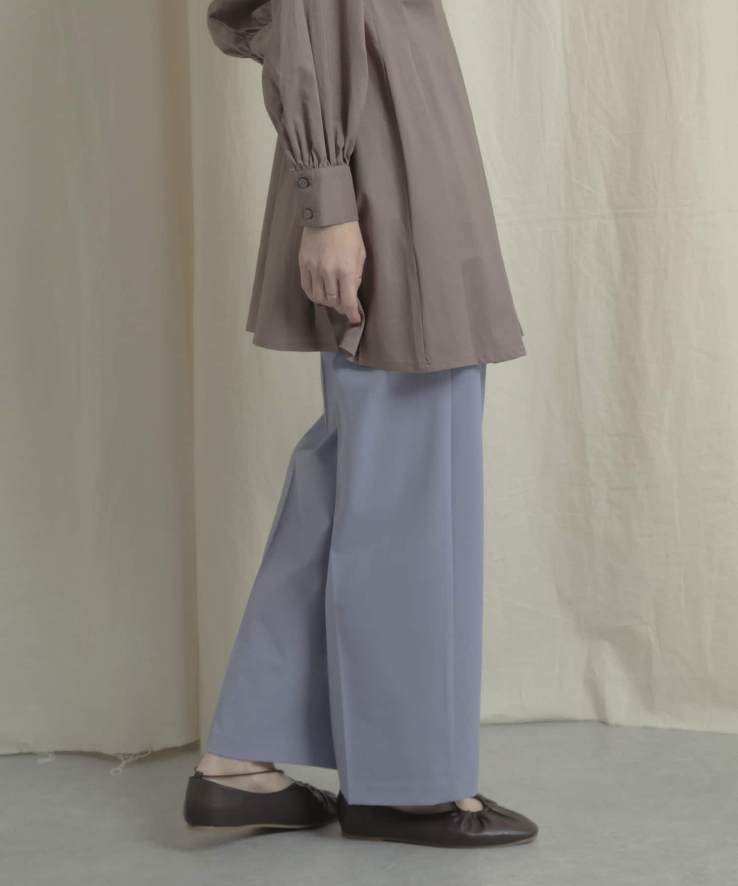 『Tallサイズあり』ワイドスラックスパンツ BLUE XS