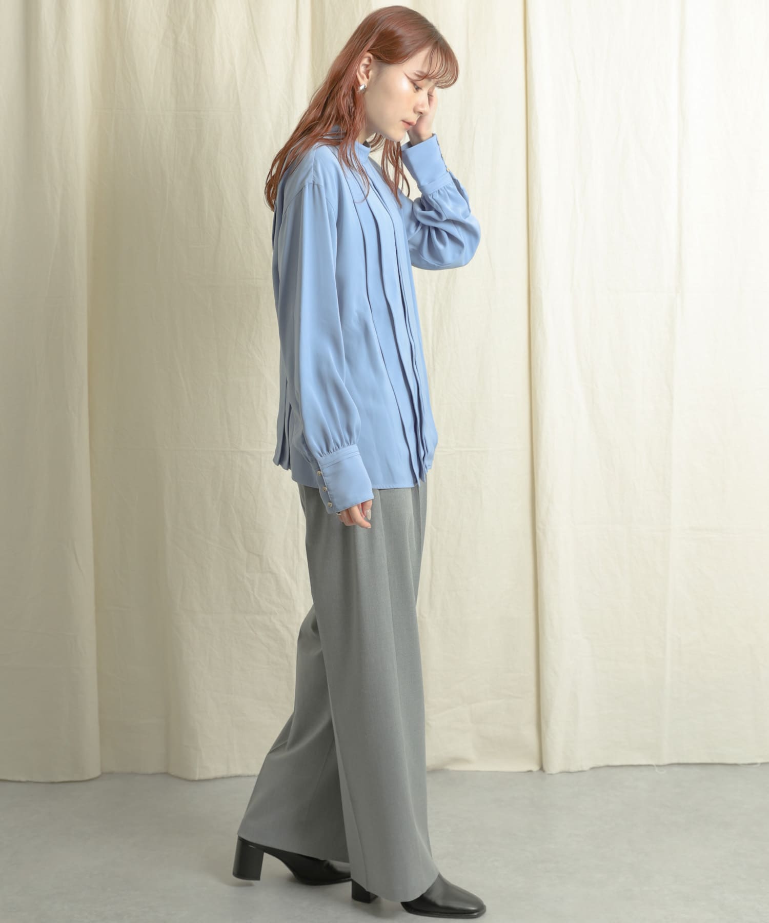 『Tallサイズあり』ワイドスラックスパンツ GRAY S