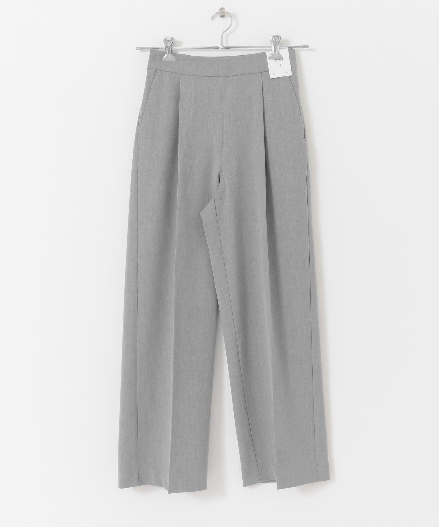 『Tallサイズあり』ワイドスラックスパンツ GRAY S