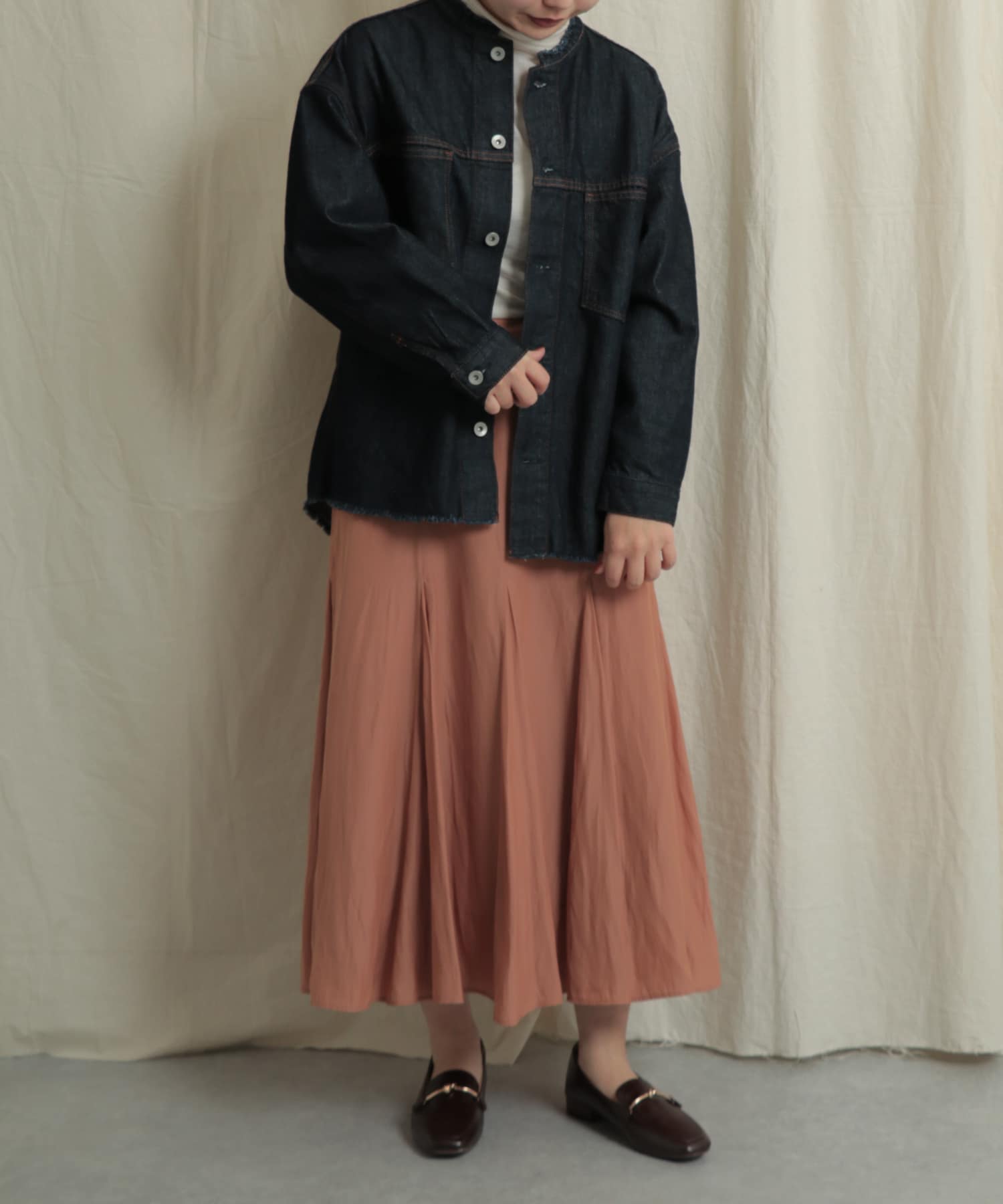 マーメイドフラワープリントスカート ORANGE one