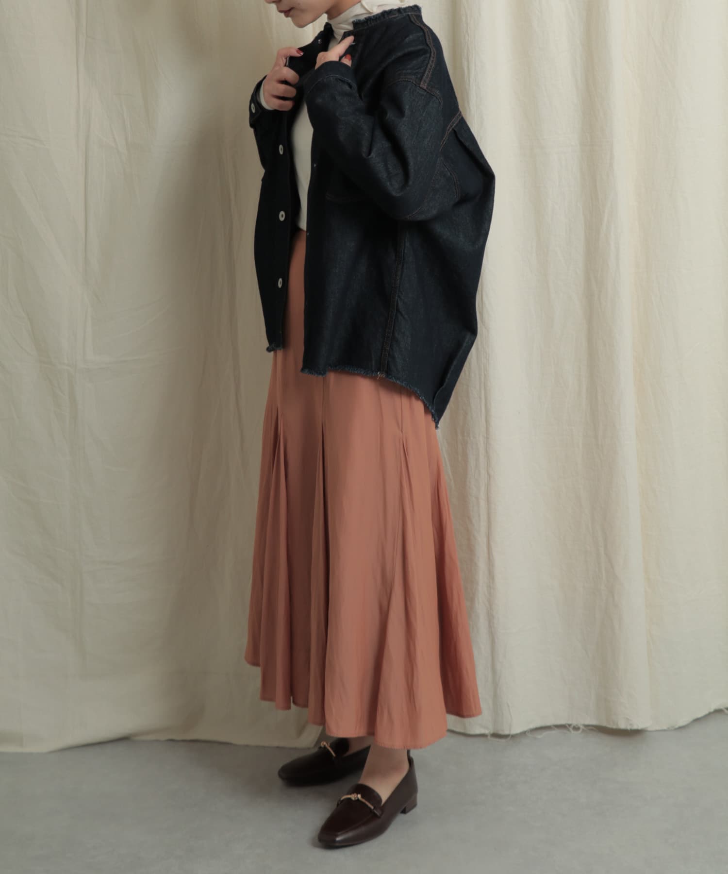 マーメイドフラワープリントスカート ORANGE one