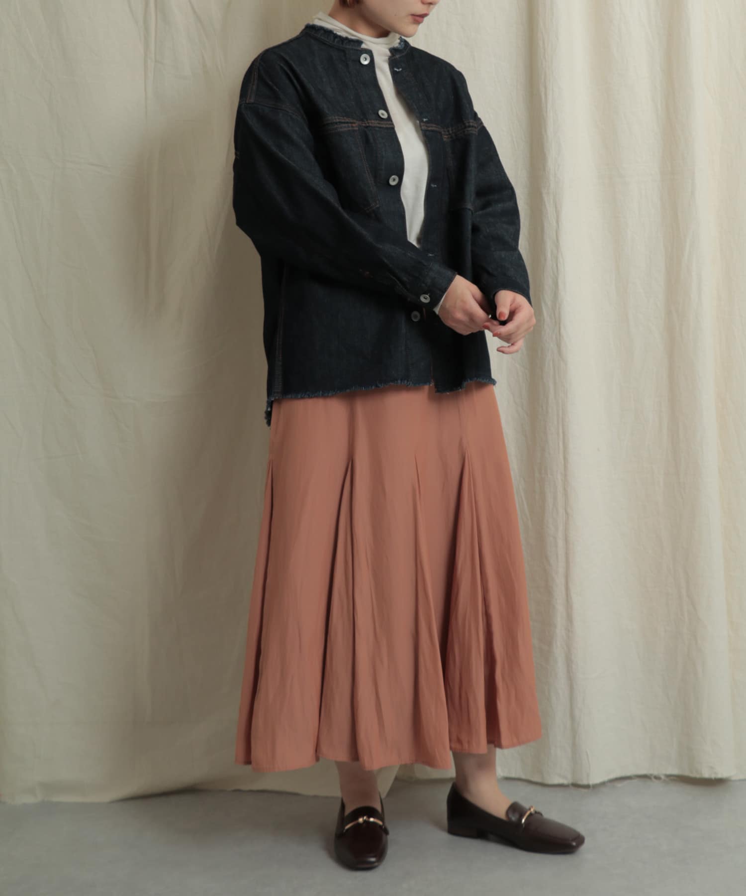 マーメイドフラワープリントスカート ORANGE one