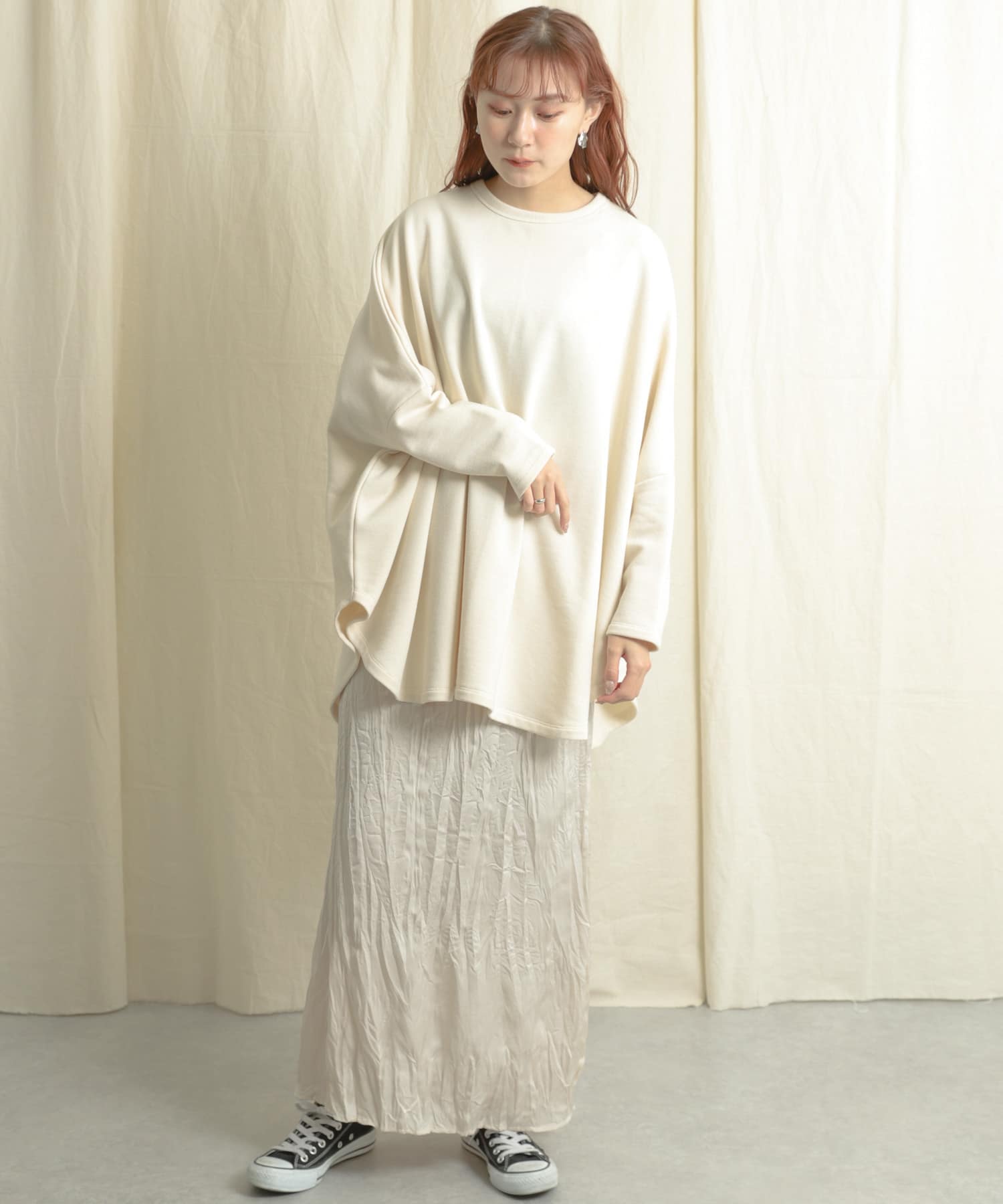 クリンクルスカート IVORY one