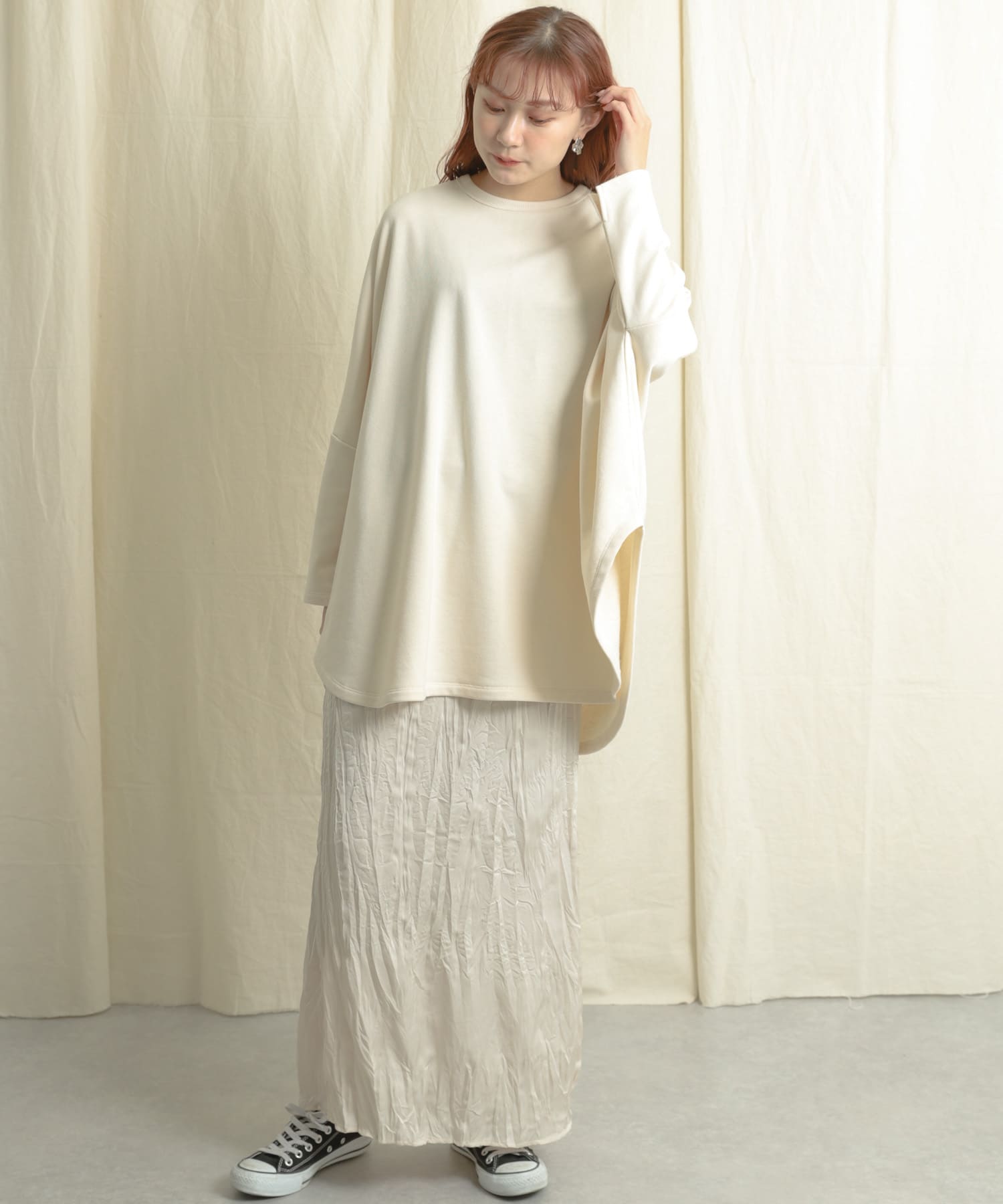 クリンクルスカート IVORY one