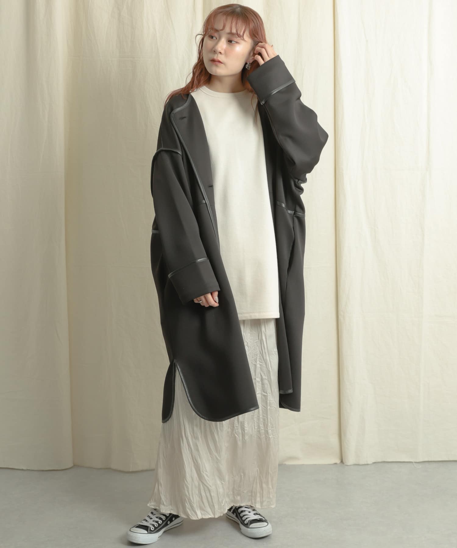 クリンクルスカート IVORY one