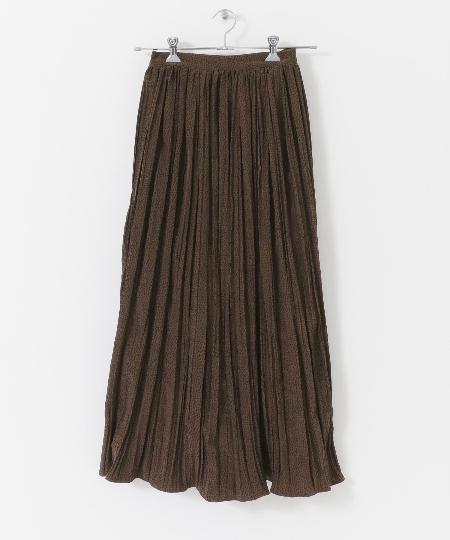 アニマルワッシャープリーツスカート BROWN one
