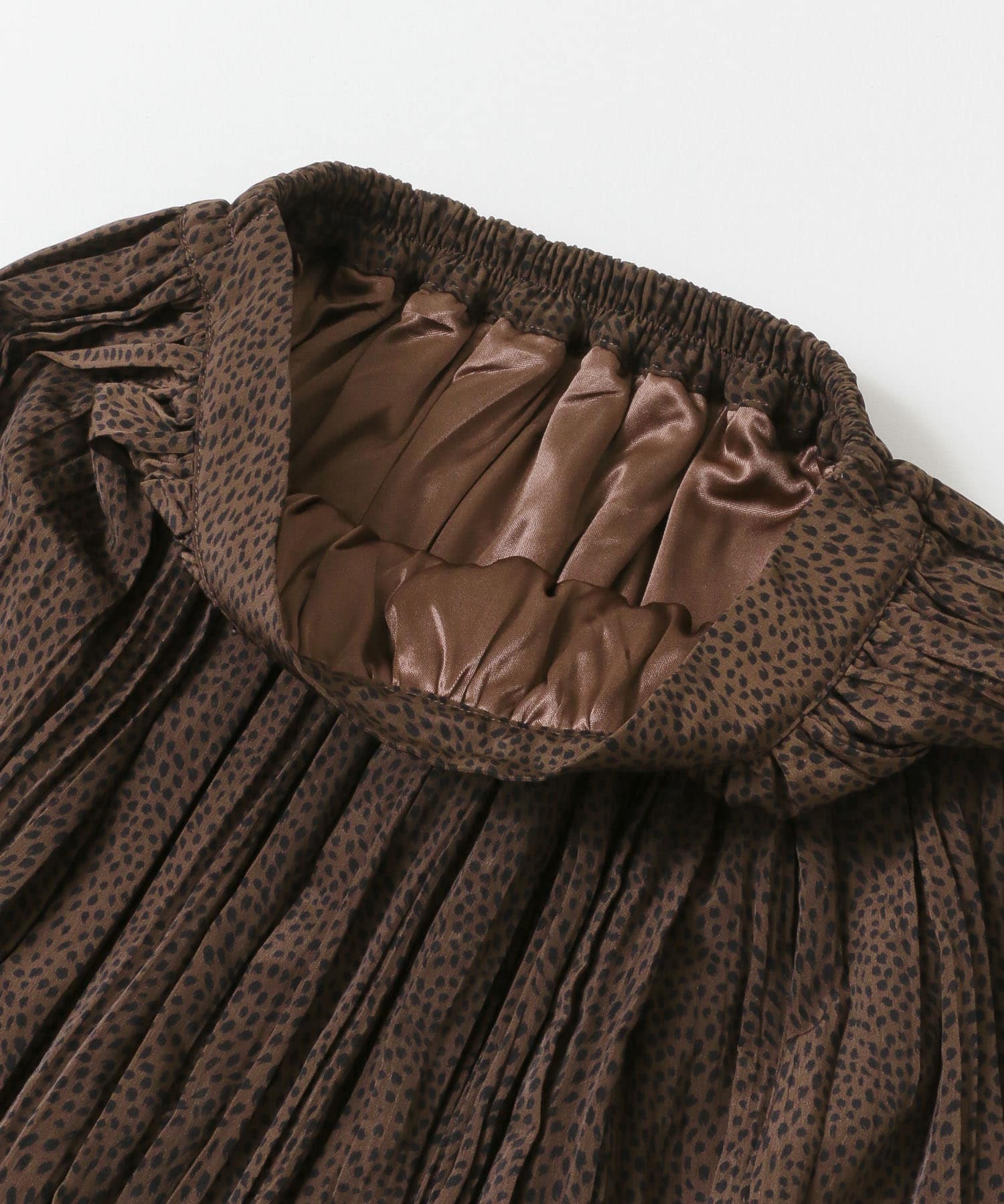 アニマルワッシャープリーツスカート BROWN one