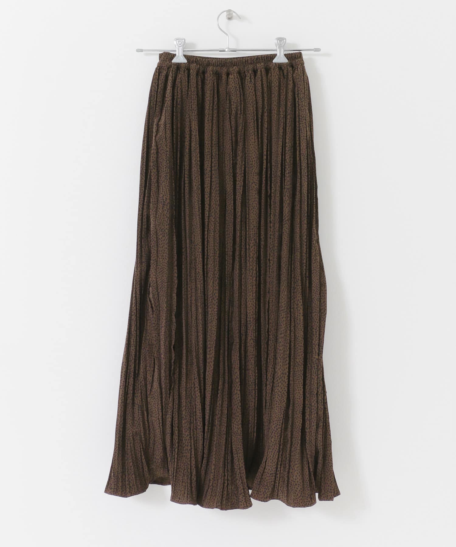 アニマルワッシャープリーツスカート BROWN one