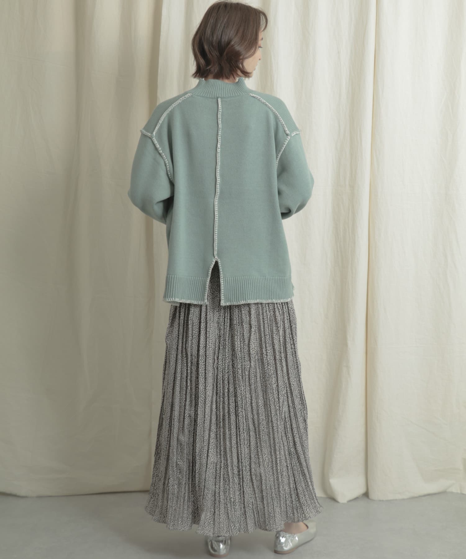 アニマルワッシャープリーツスカート BEIGE one