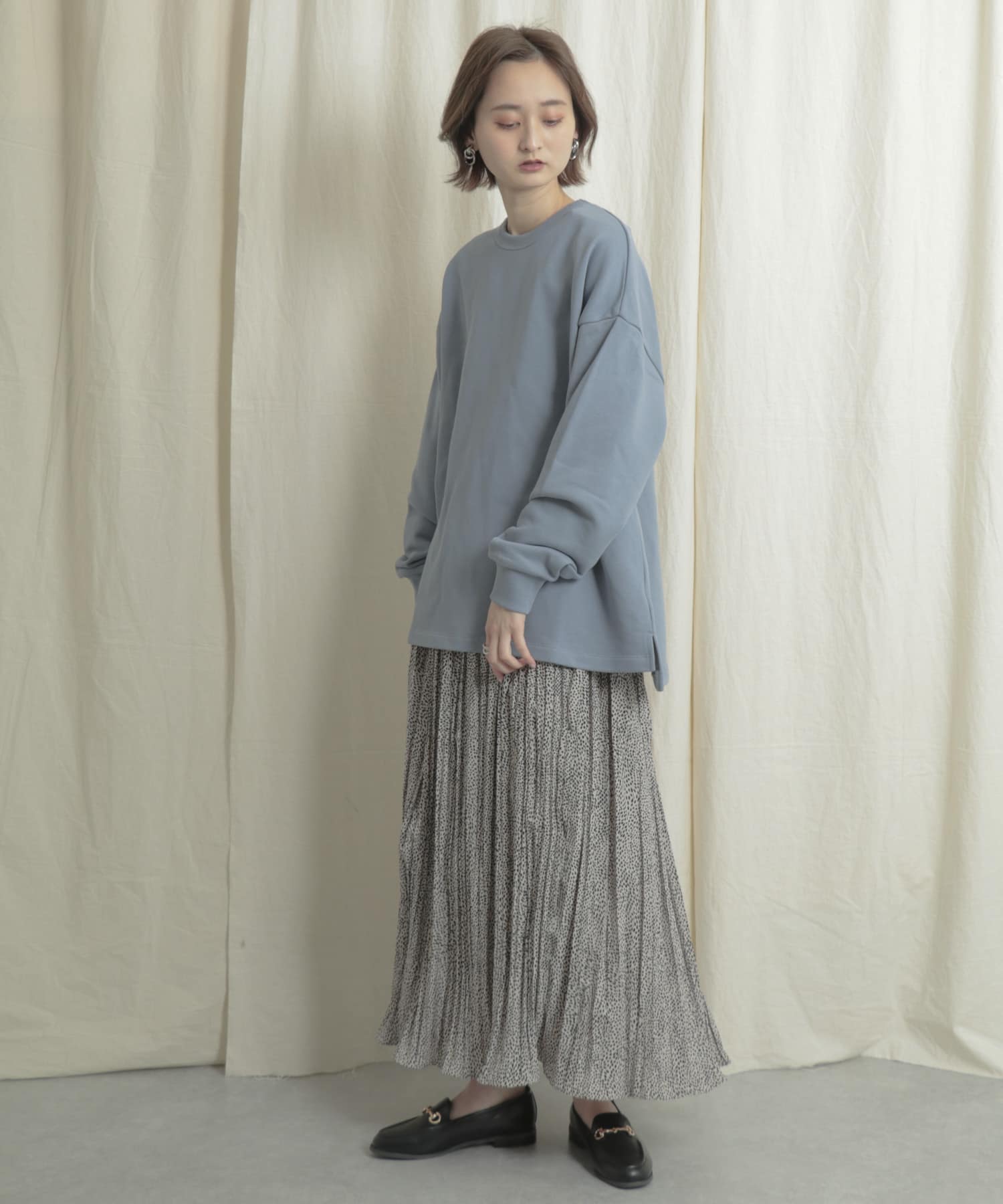 アニマルワッシャープリーツスカート BEIGE one