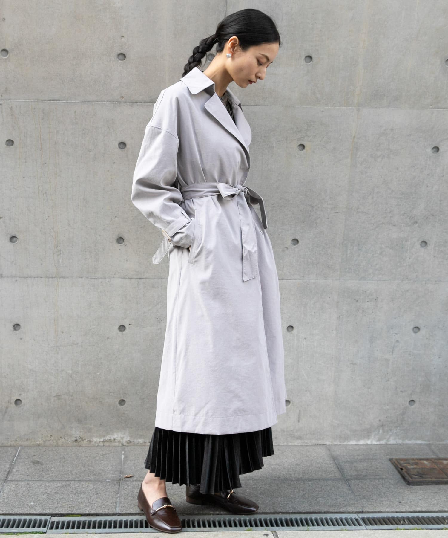 ボリュームスリーブトレンチコート MOCHA one