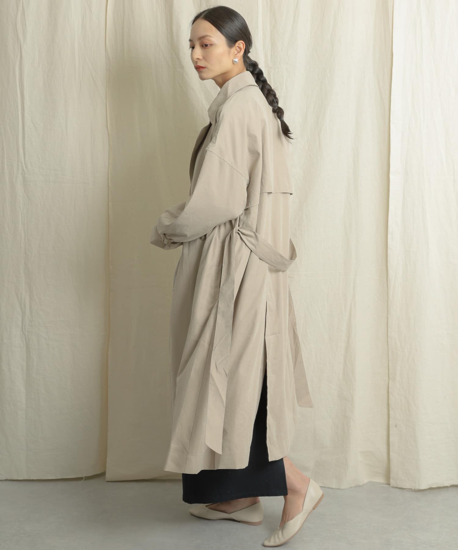 ボリュームスリーブトレンチコート BEIGE one