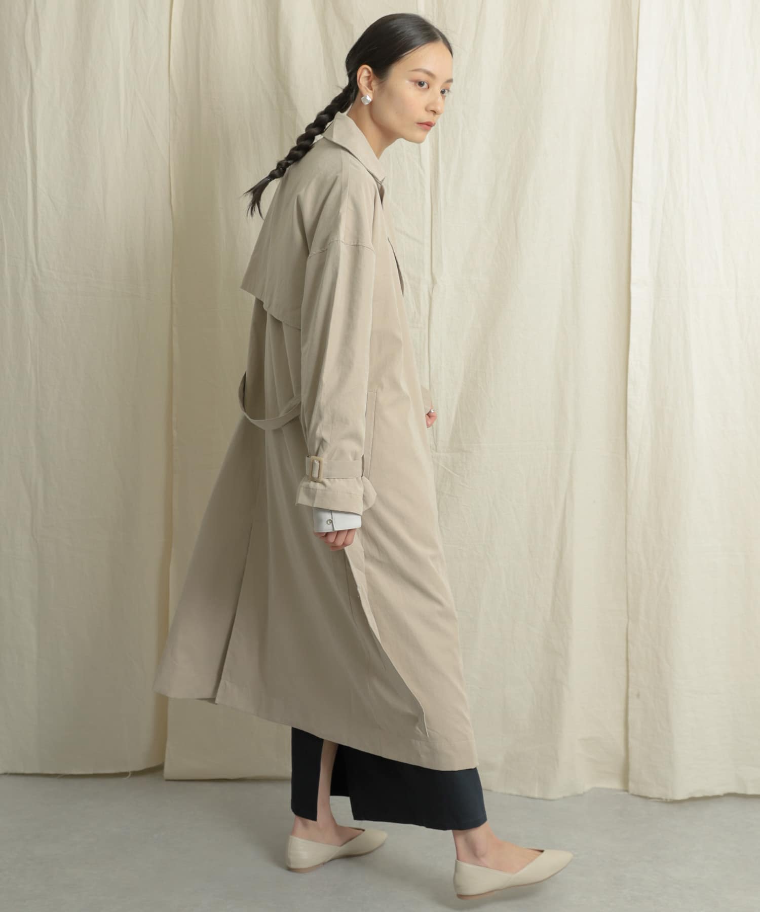 ボリュームスリーブトレンチコート BEIGE one