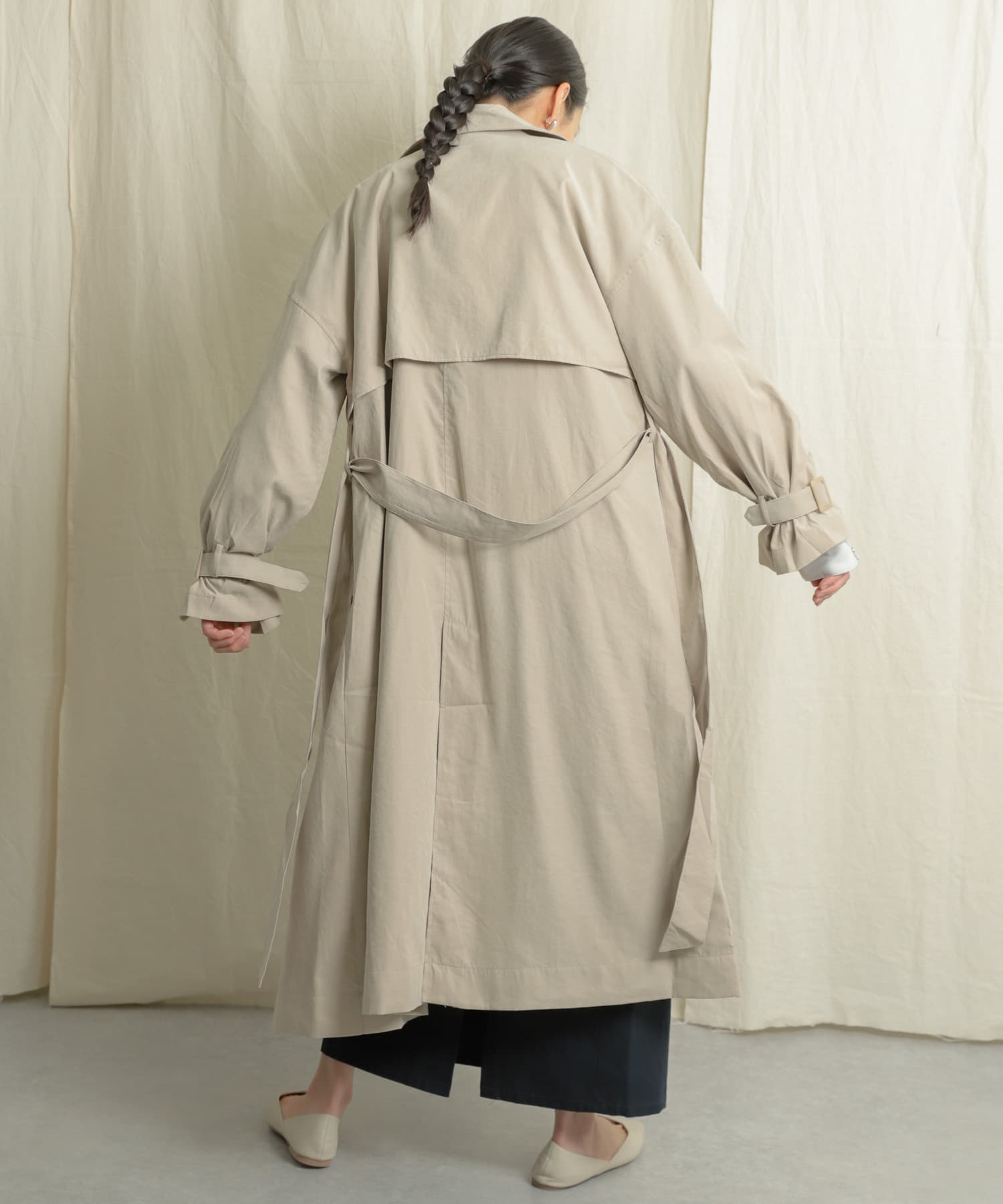 ボリュームスリーブトレンチコート BEIGE one