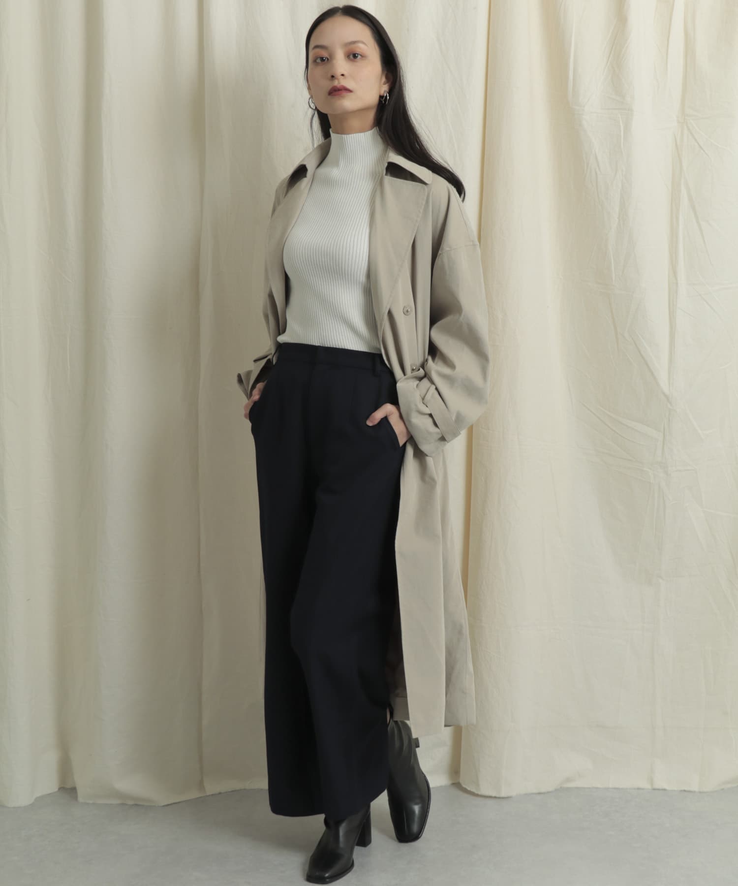 ボリュームスリーブトレンチコート BEIGE one