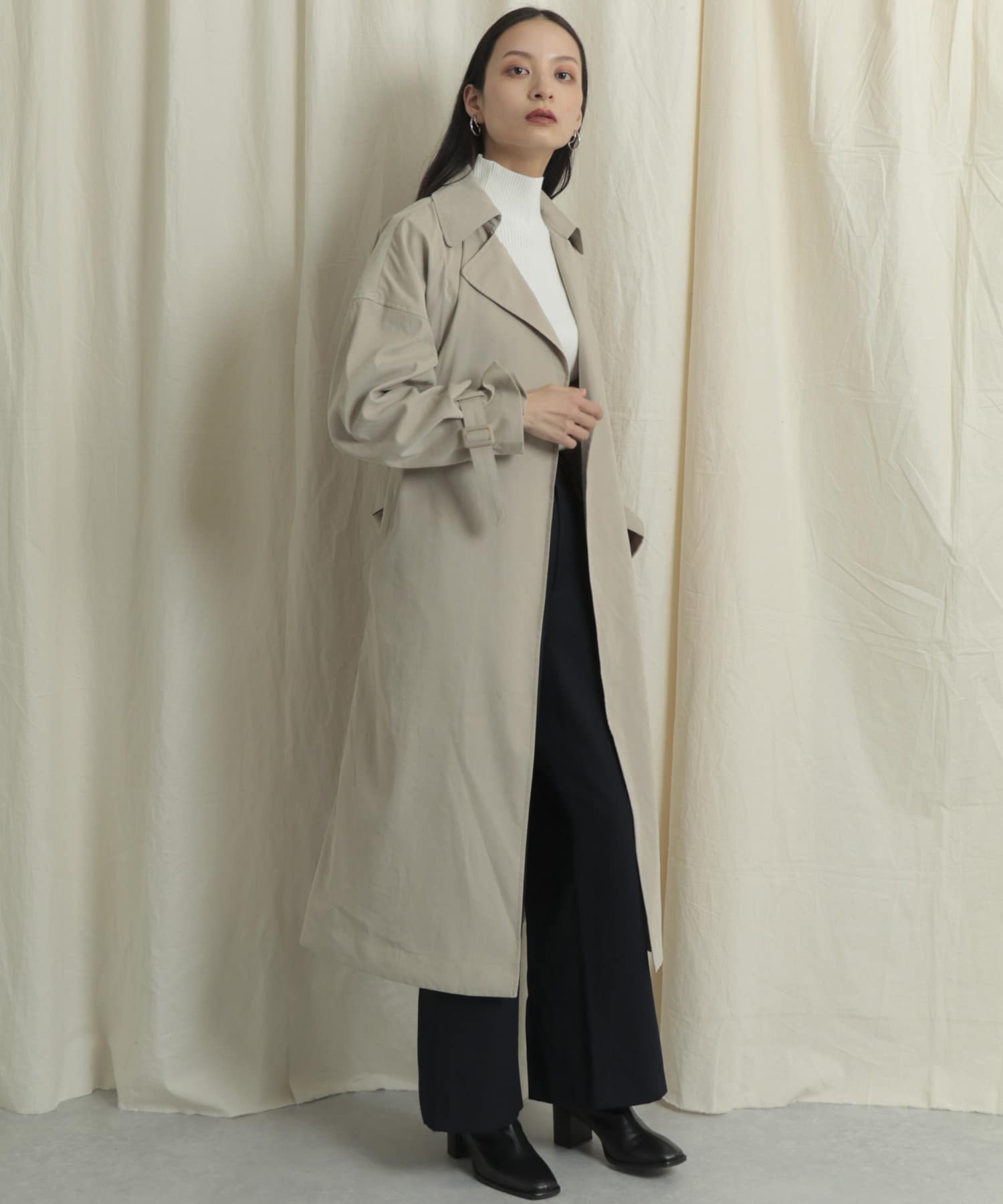 ボリュームスリーブトレンチコート BEIGE one