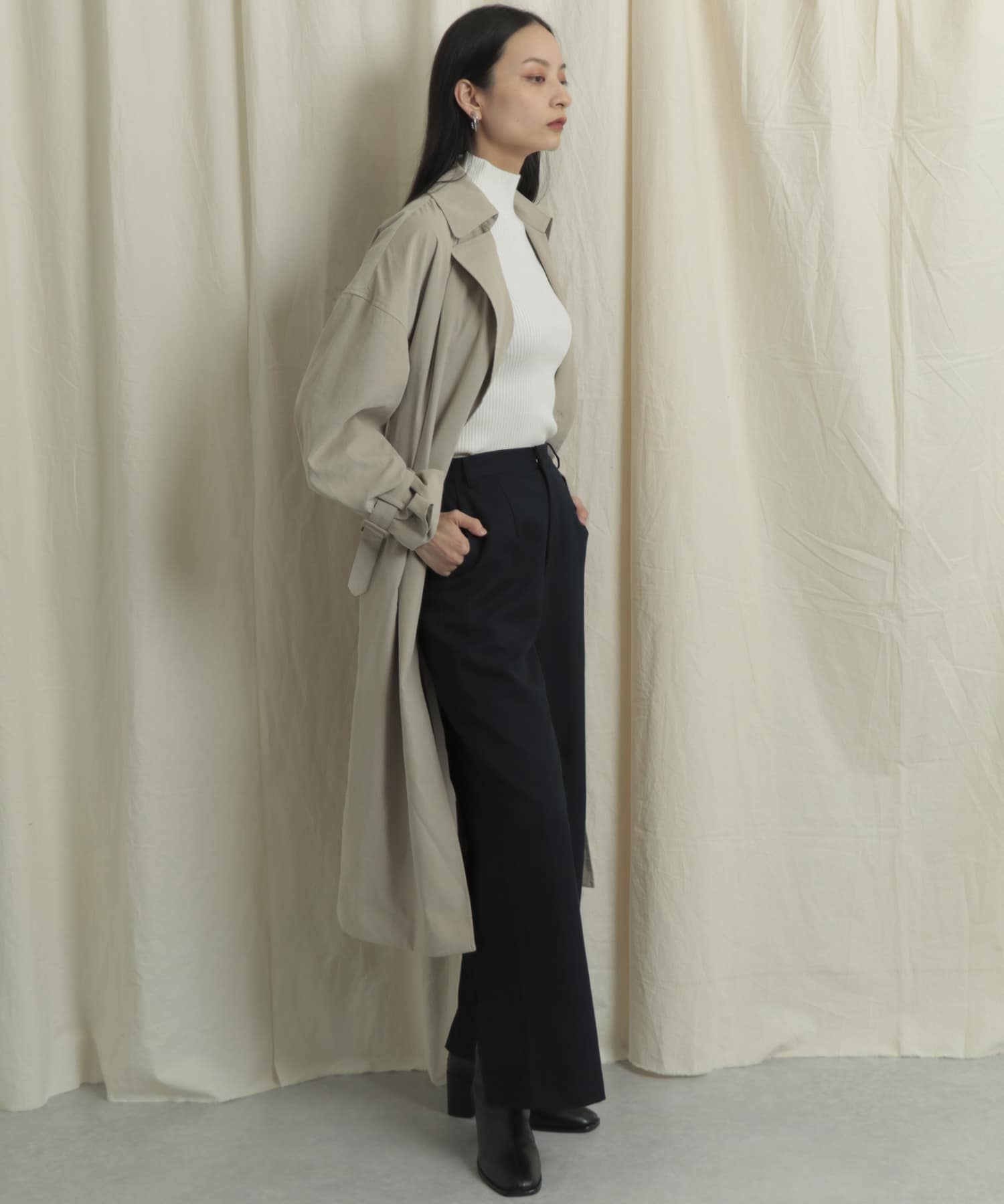 ボリュームスリーブトレンチコート BEIGE one