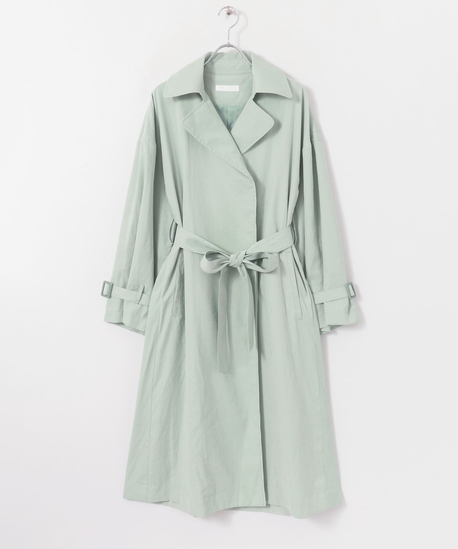 ボリュームスリーブトレンチコート L.GREEN one