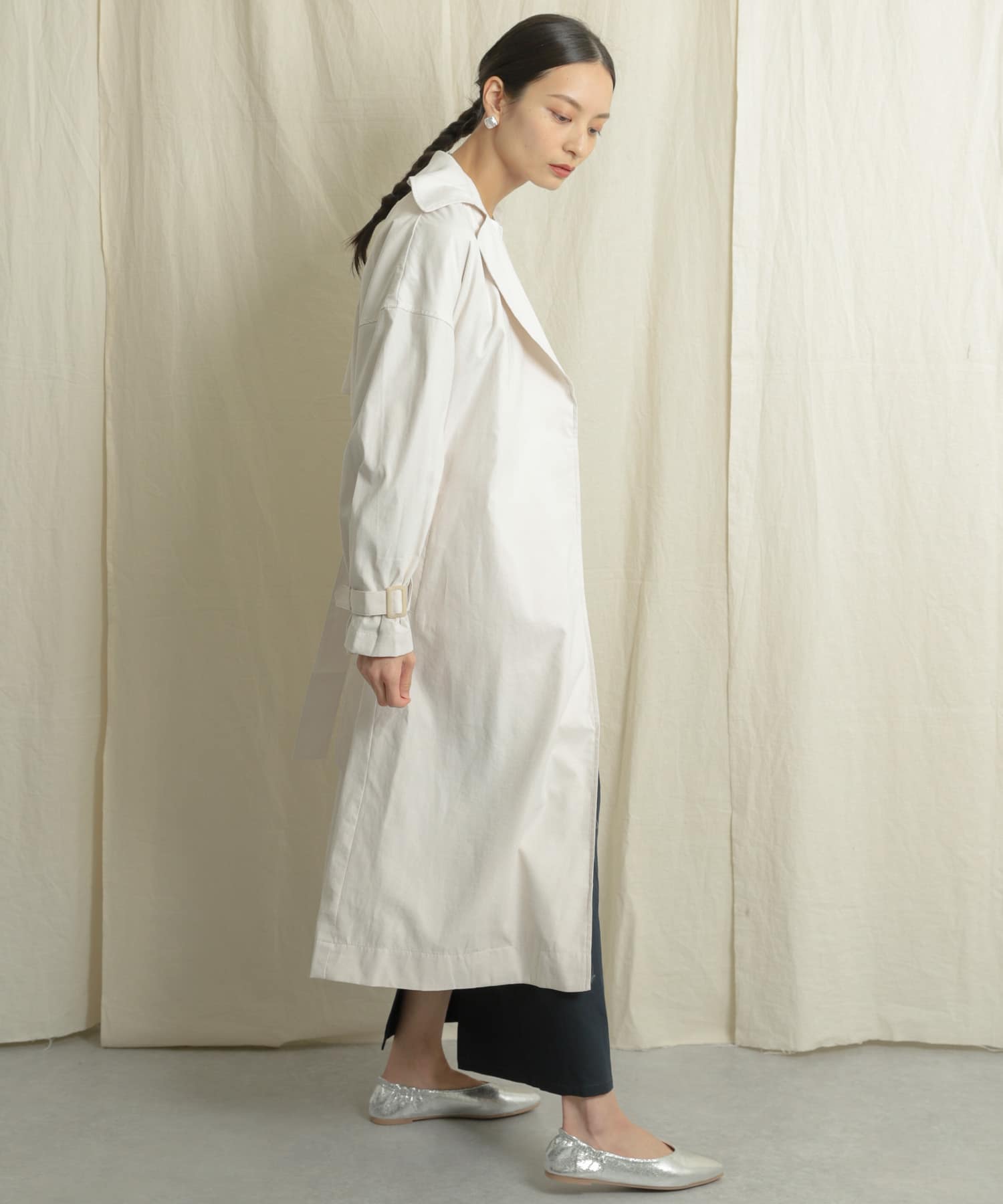 ボリュームスリーブトレンチコート IVORY one