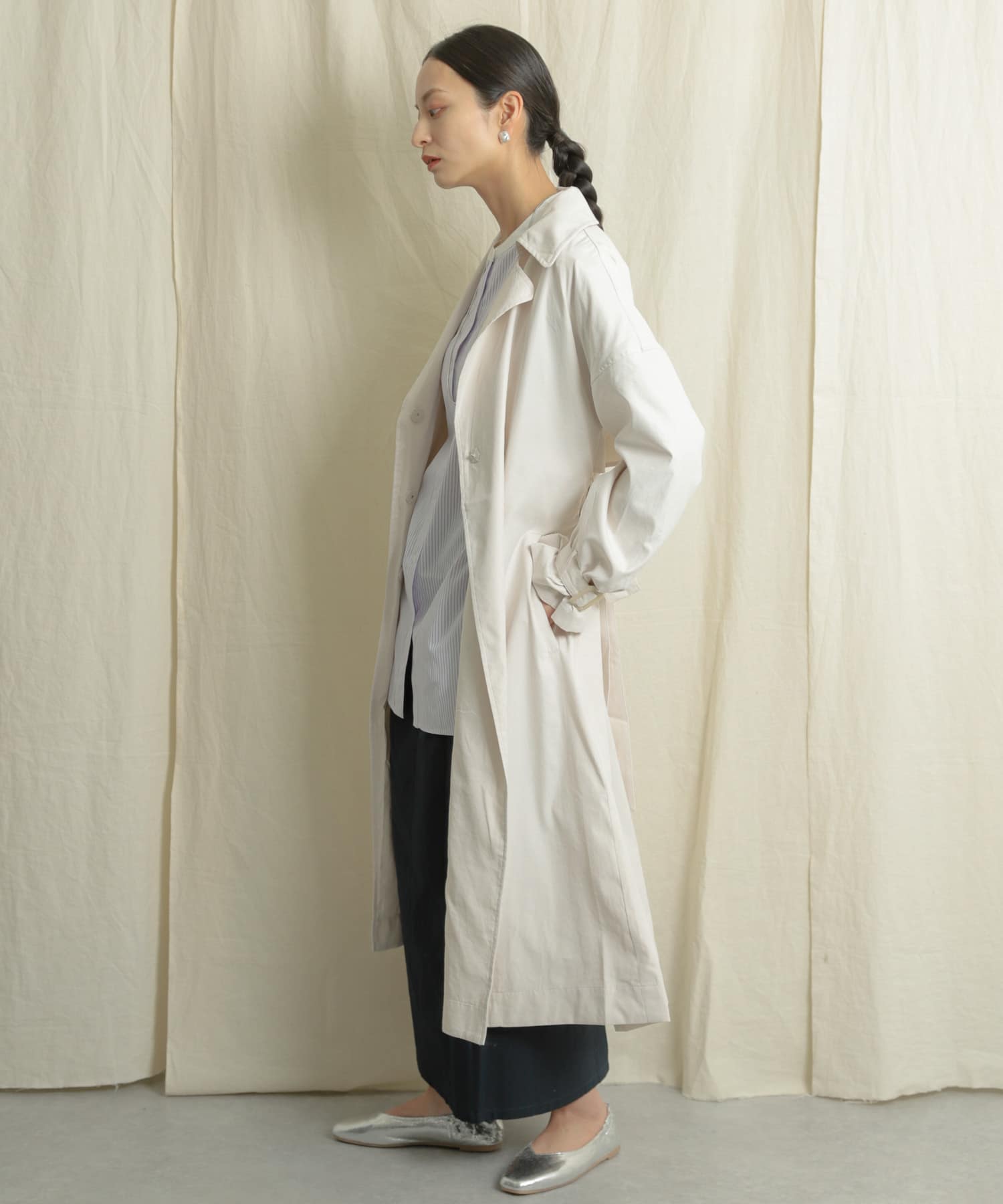 ボリュームスリーブトレンチコート IVORY one