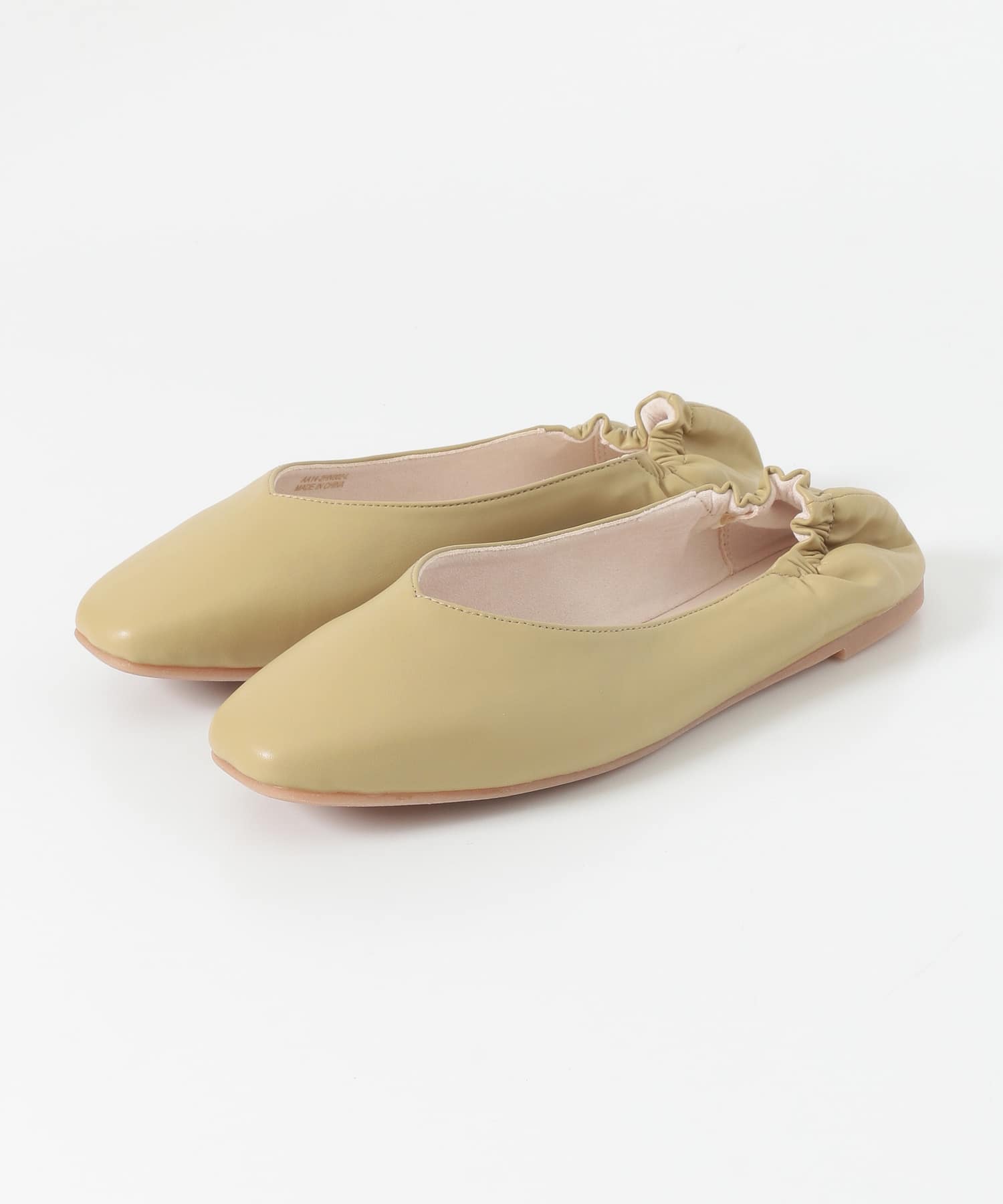 スクエアトウVカットフラットシューズ L.OLIVE S