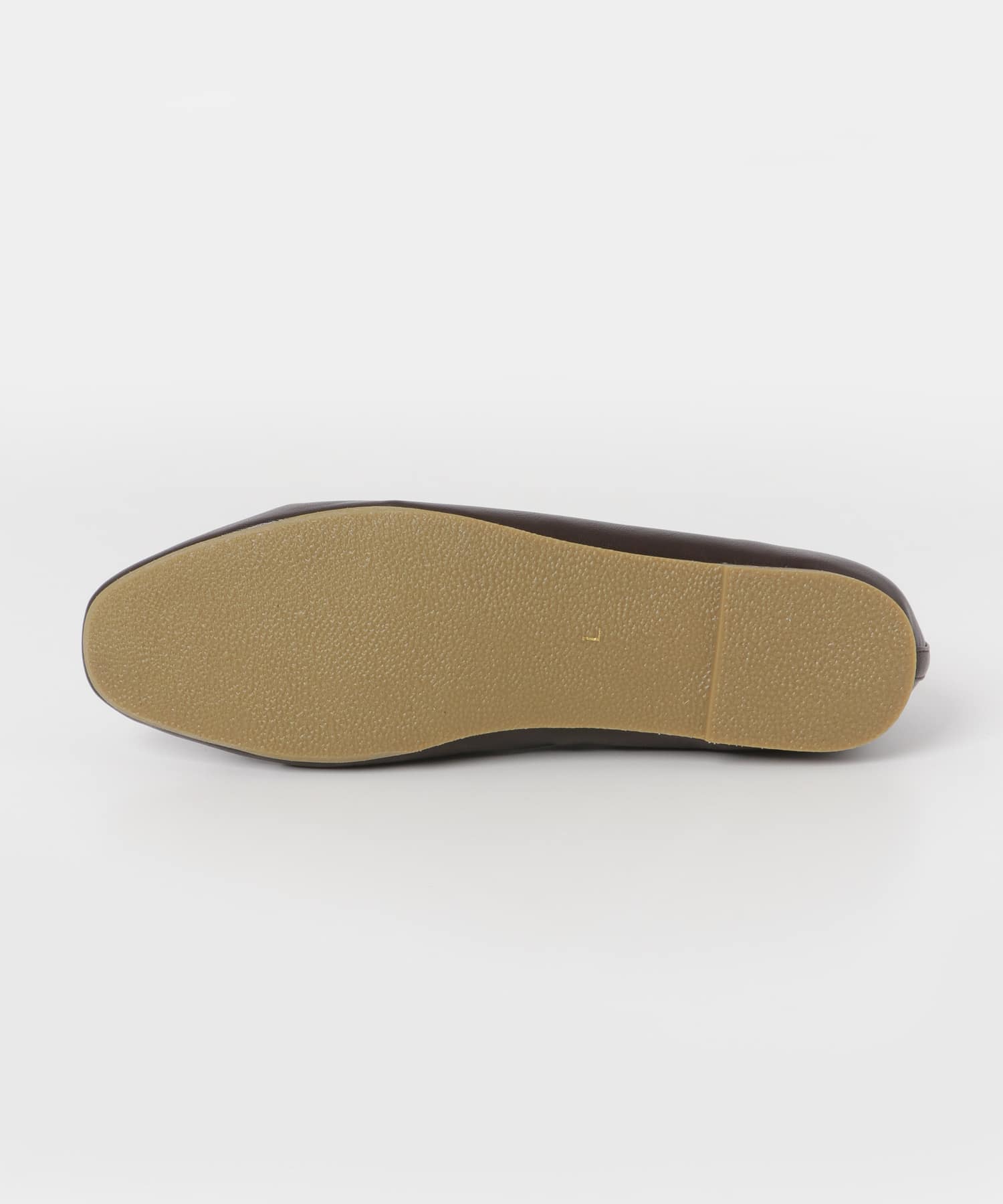 ナローストラップギャザーフラットシューズ BROWN S