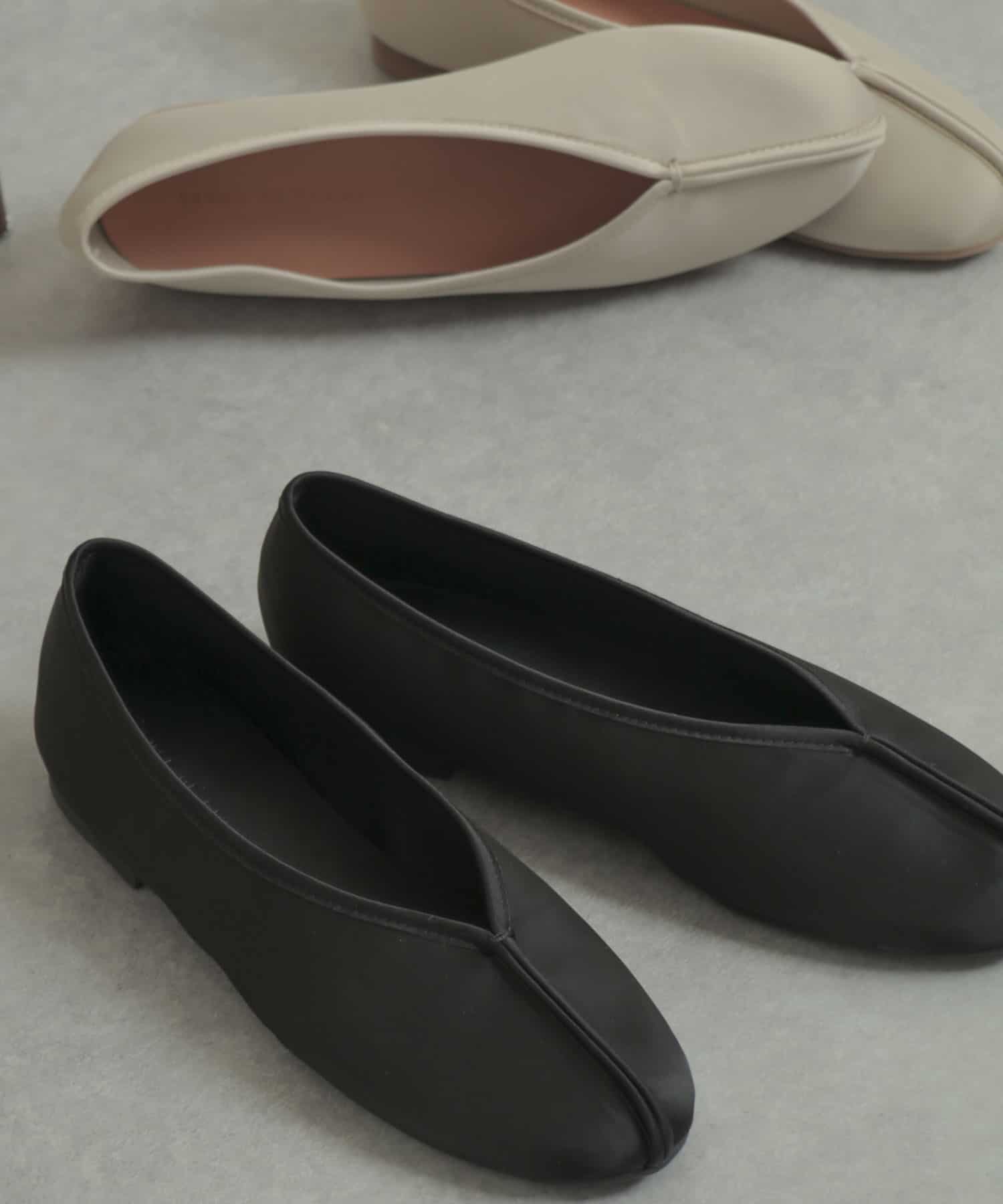 センターシームチャイナシューズ BLACK S