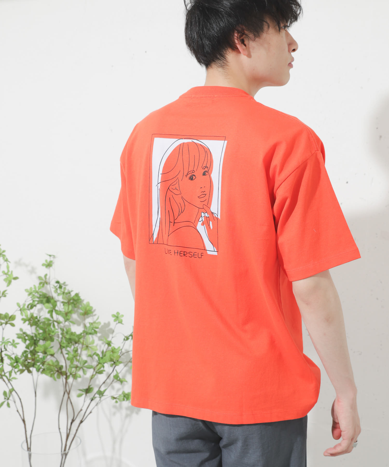 ガールグラフィックTシャツ(5分袖) ORANGE① M