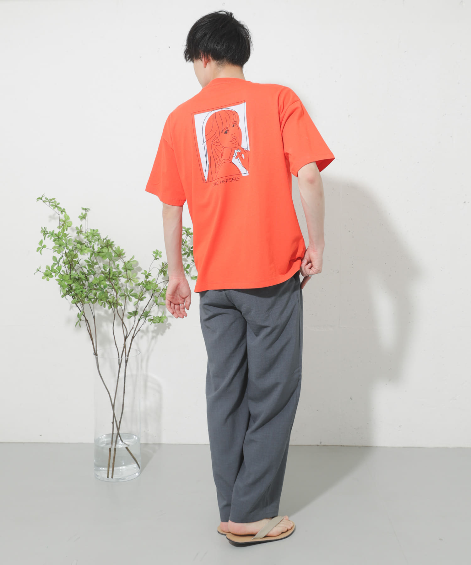 ガールグラフィックTシャツ(5分袖) ORANGE① M