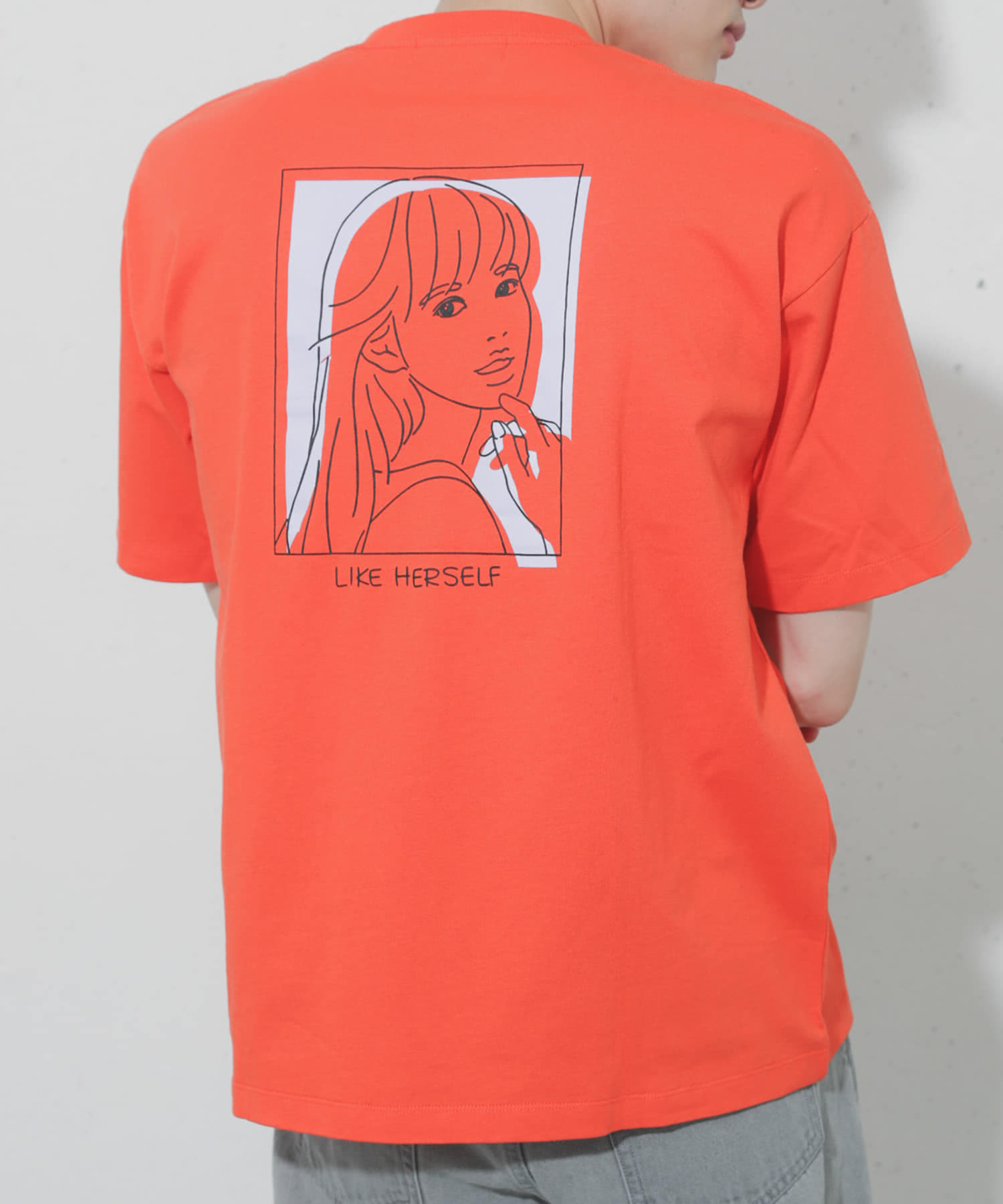 ガールグラフィックTシャツ(5分袖) ORANGE① M