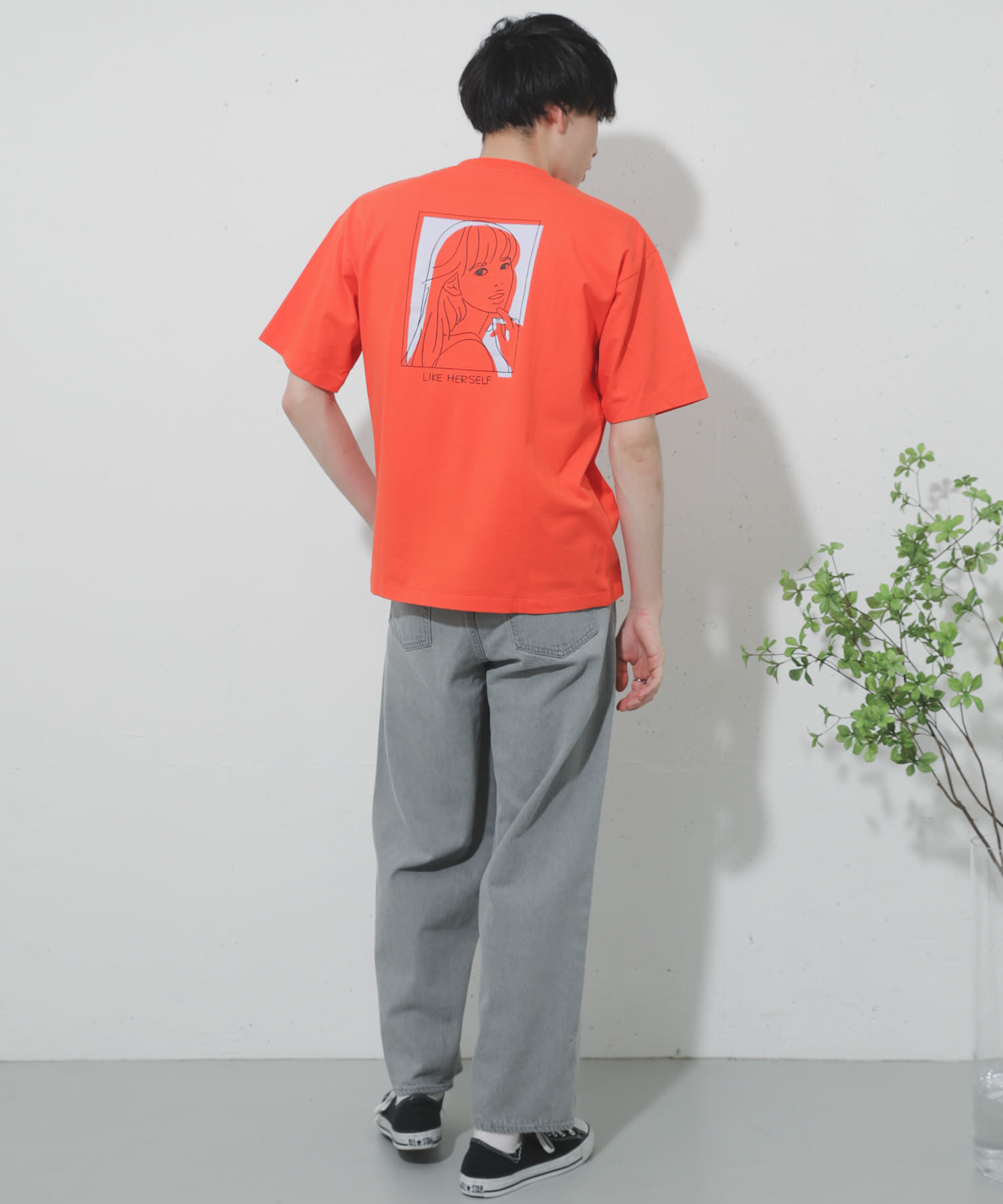 ガールグラフィックTシャツ(5分袖) ORANGE① M