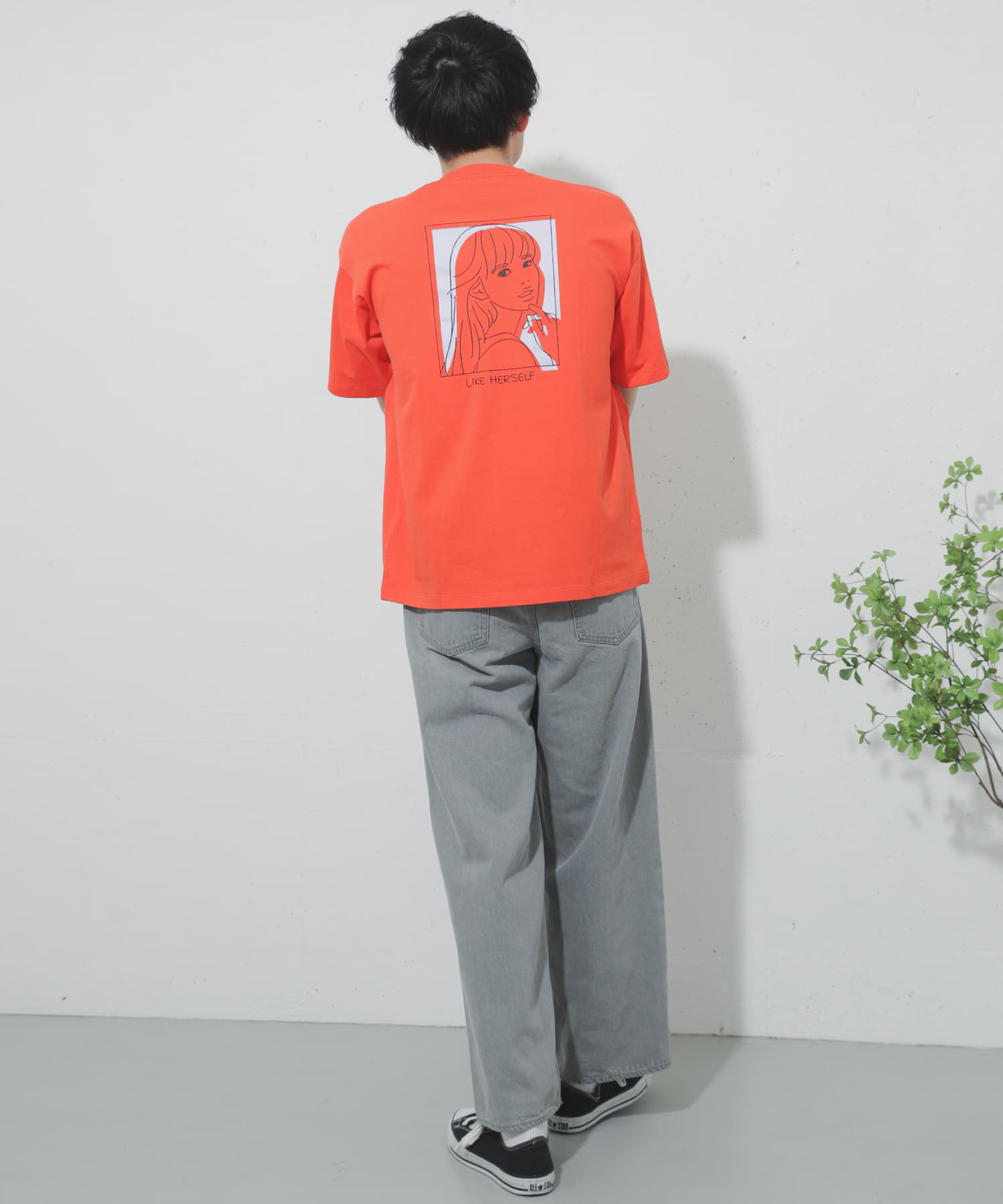 ガールグラフィックTシャツ(5分袖) ORANGE① M