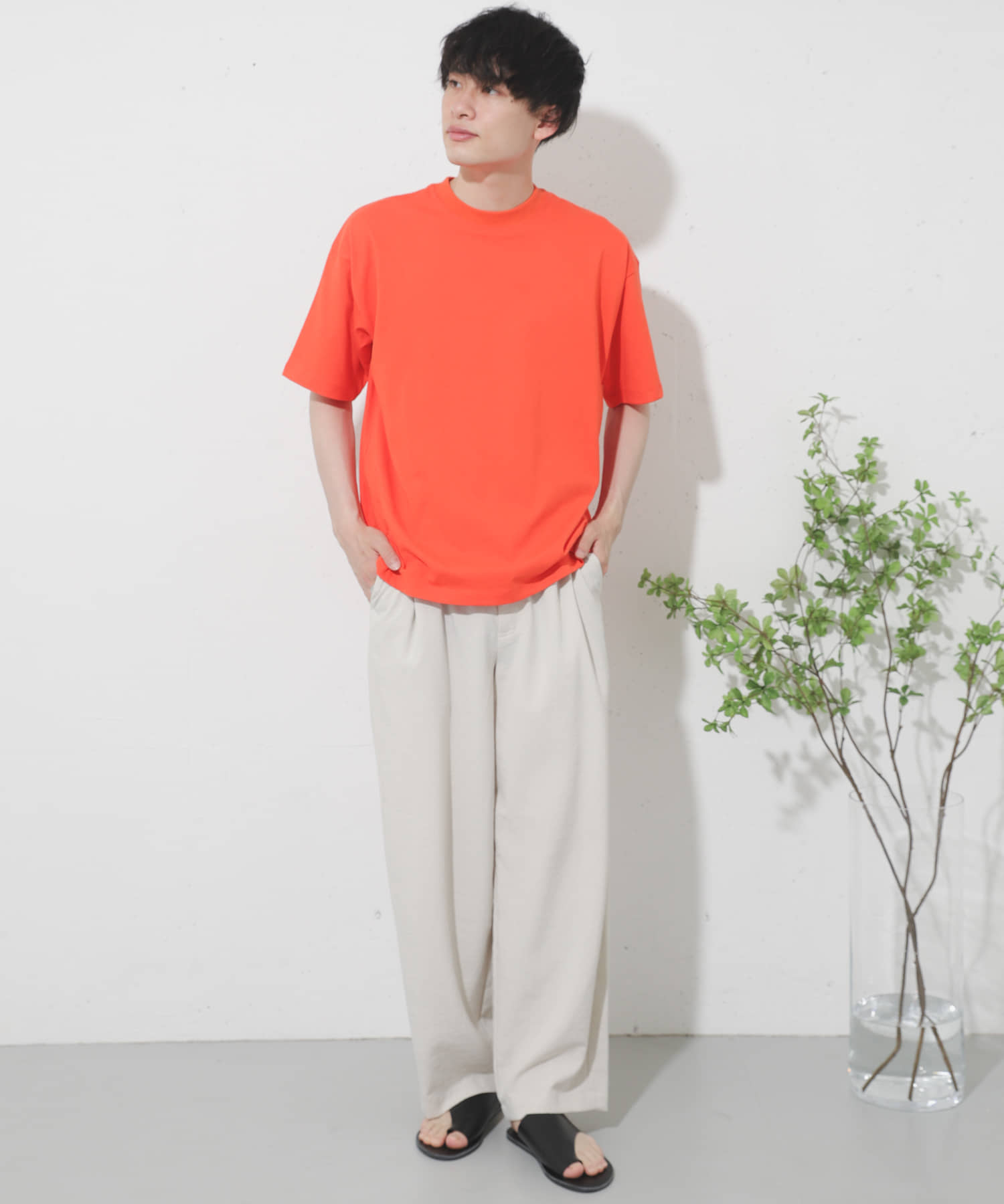 ガールグラフィックTシャツ(5分袖) ORANGE② M