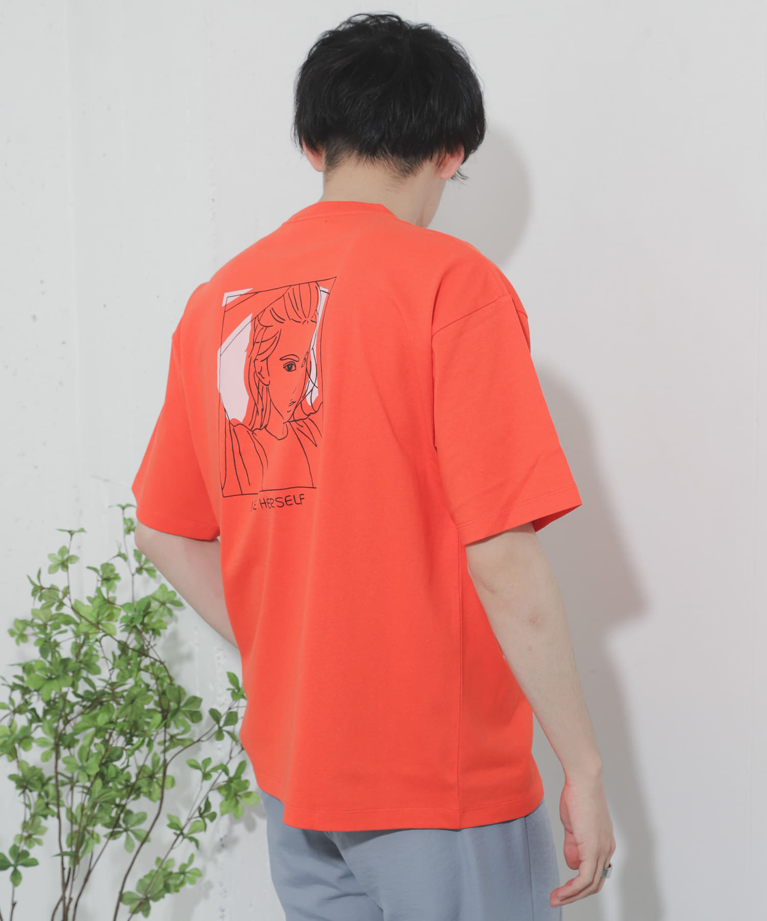 ガールグラフィックTシャツ(5分袖) ORANGE③ M