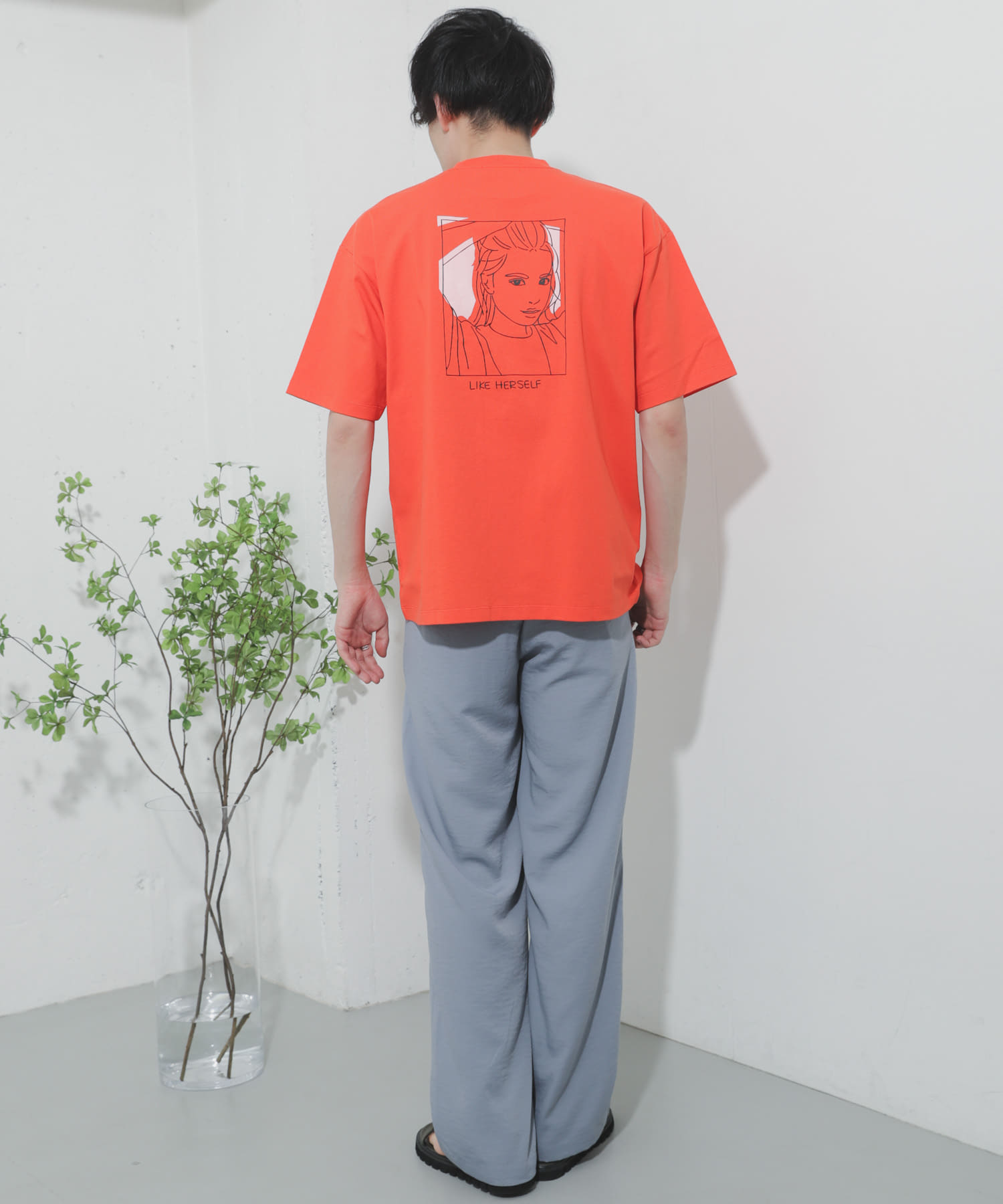 ガールグラフィックTシャツ(5分袖) ORANGE③ M