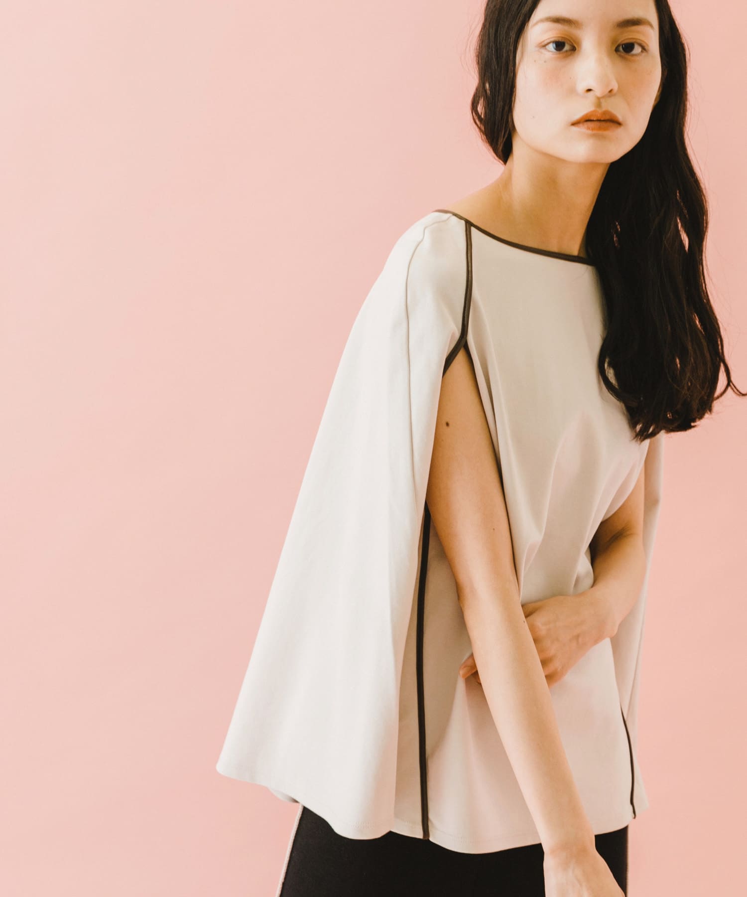 naturaglace×SENSE OF PLACE　『別注』ナチュラグラッセ ポンチョトップ GREIGE one