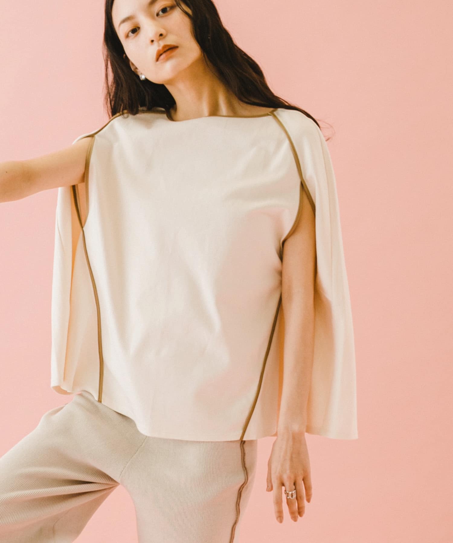 naturaglace×SENSE OF PLACE　『別注』ナチュラグラッセ ポンチョトップ