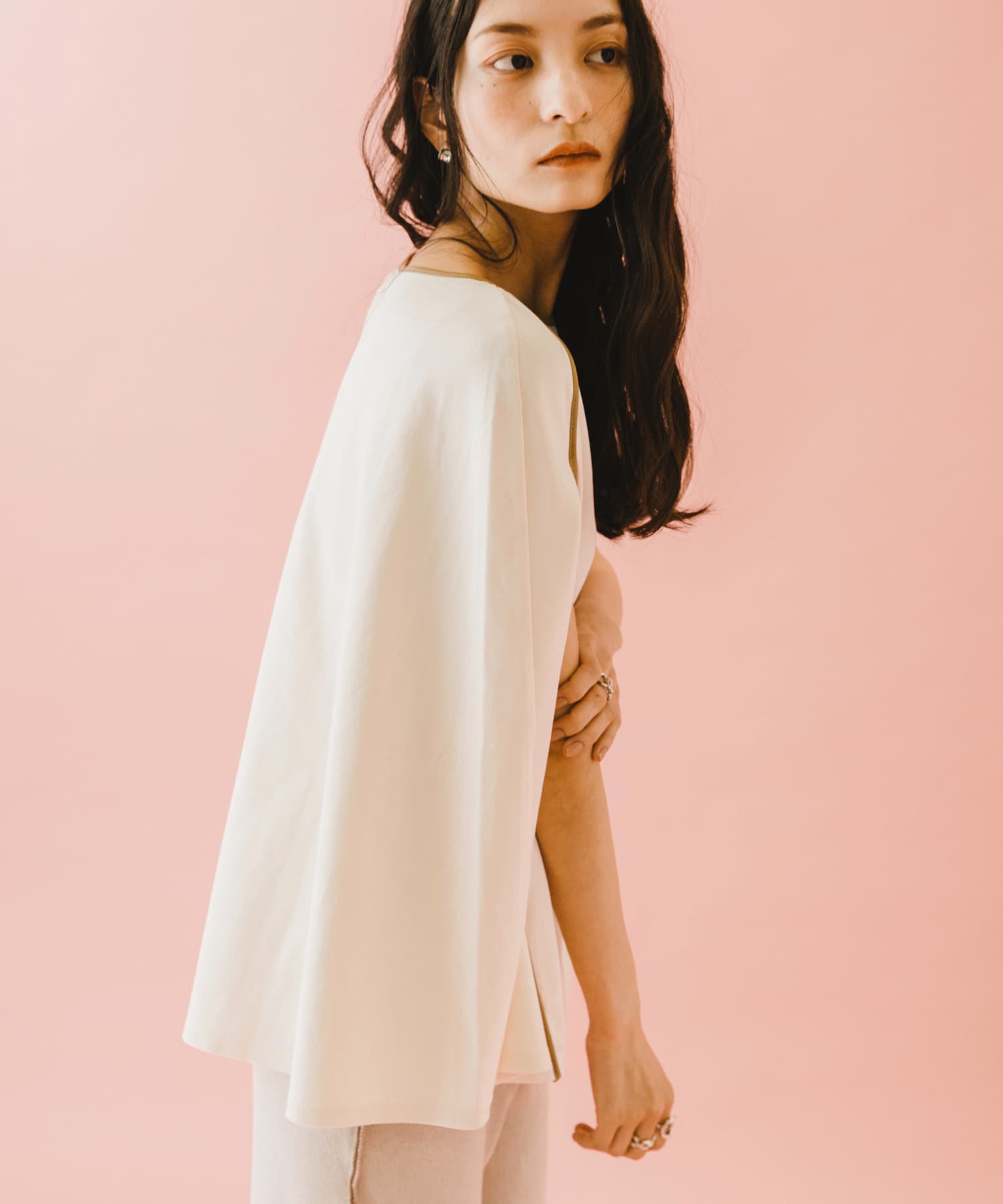 naturaglace×SENSE OF PLACE　『別注』ナチュラグラッセ ポンチョトップ OFF WHITE one