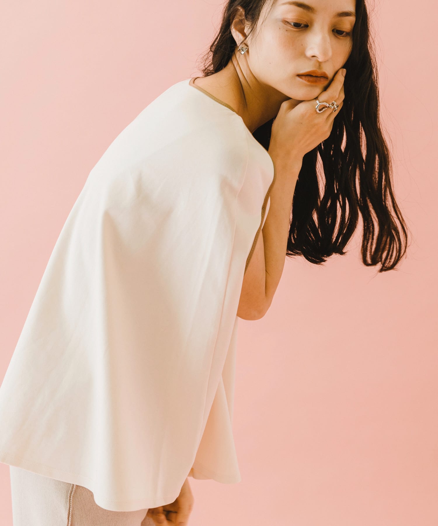 naturaglace×SENSE OF PLACE　『別注』ナチュラグラッセ ポンチョトップ OFF WHITE one