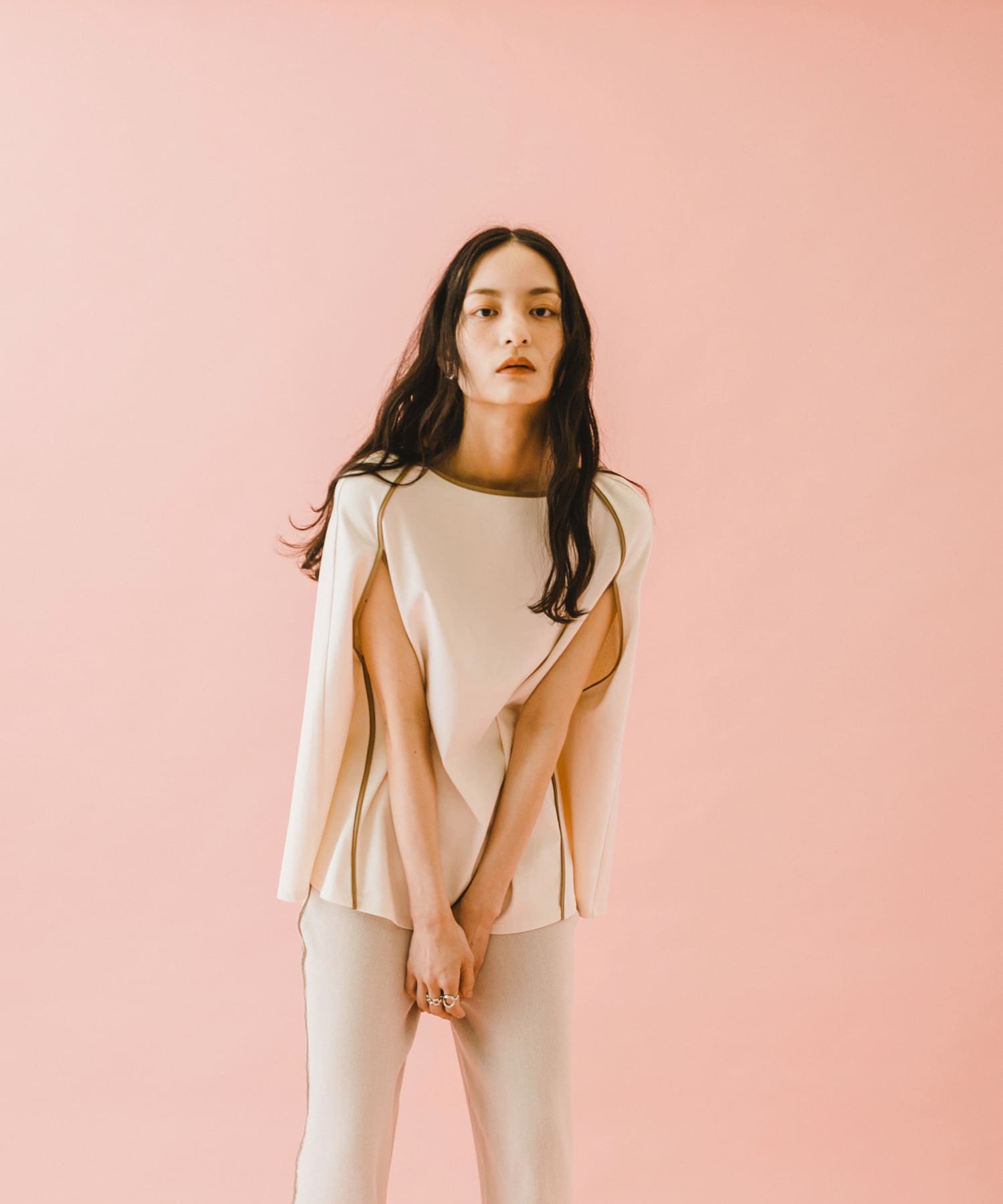 naturaglace×SENSE OF PLACE　『別注』ナチュラグラッセ ポンチョトップ OFF WHITE one