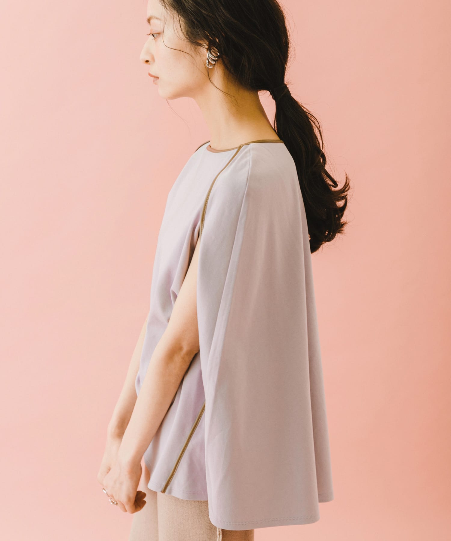 naturaglace×SENSE OF PLACE　『別注』ナチュラグラッセ ポンチョトップ LAVENDER one