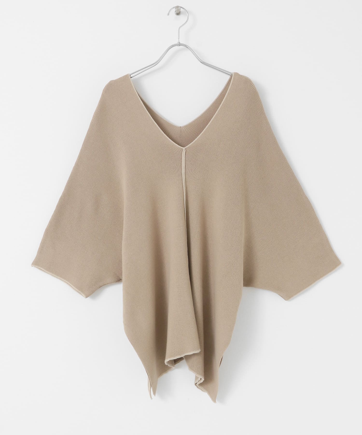カラーリンキングポンチョセーター BEIGE one