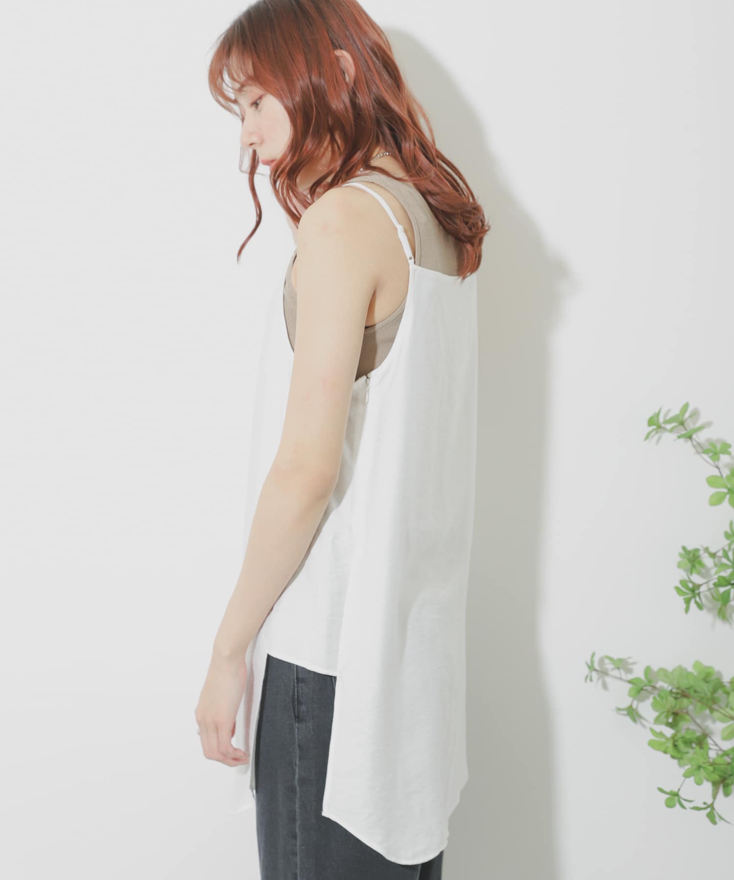 ラウンドテールチュニックキャミソール OFF WHITE one