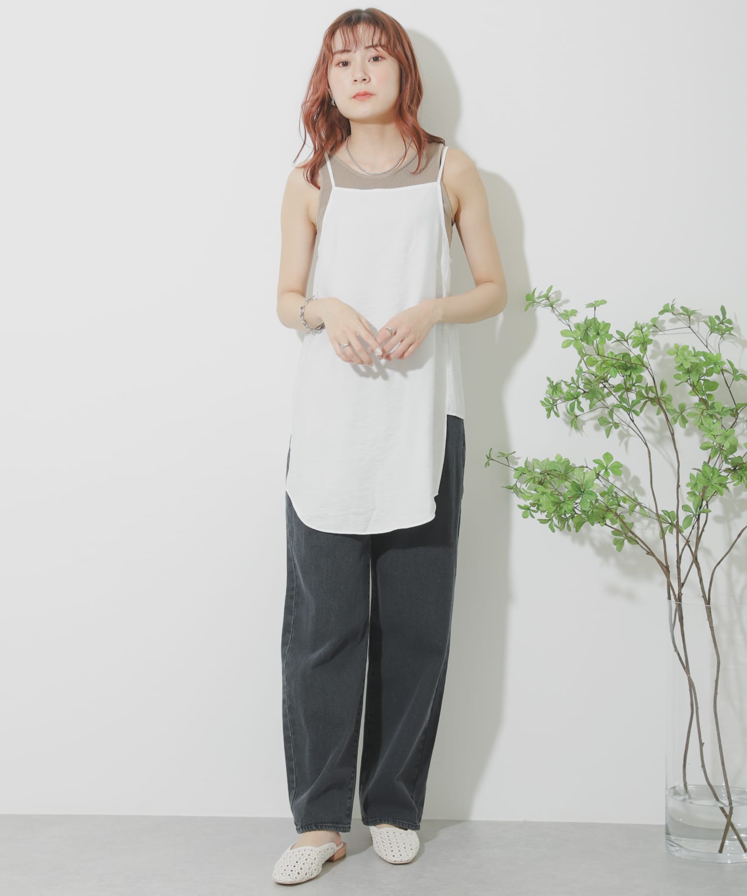 ラウンドテールチュニックキャミソール OFF WHITE one