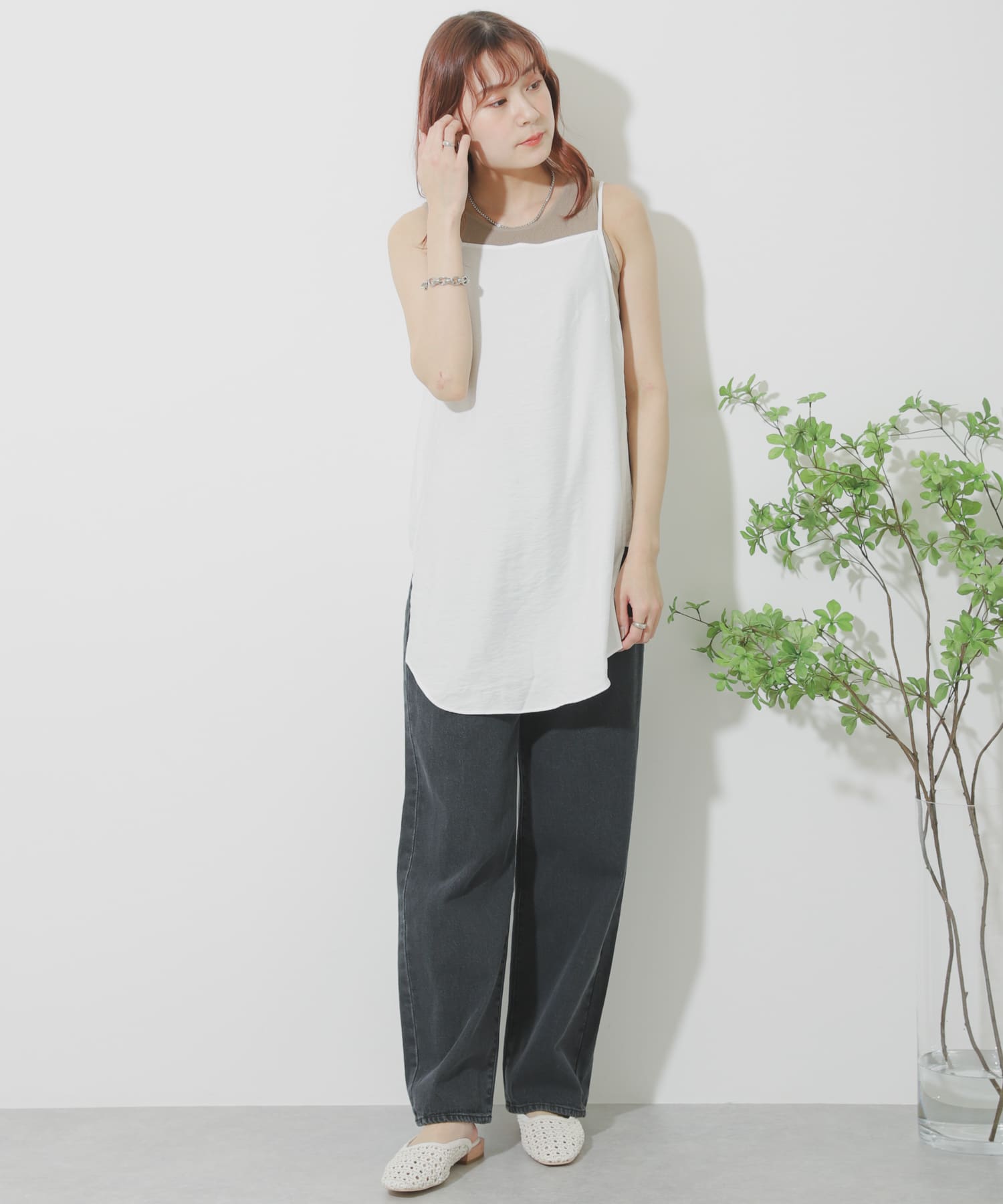 ラウンドテールチュニックキャミソール OFF WHITE one