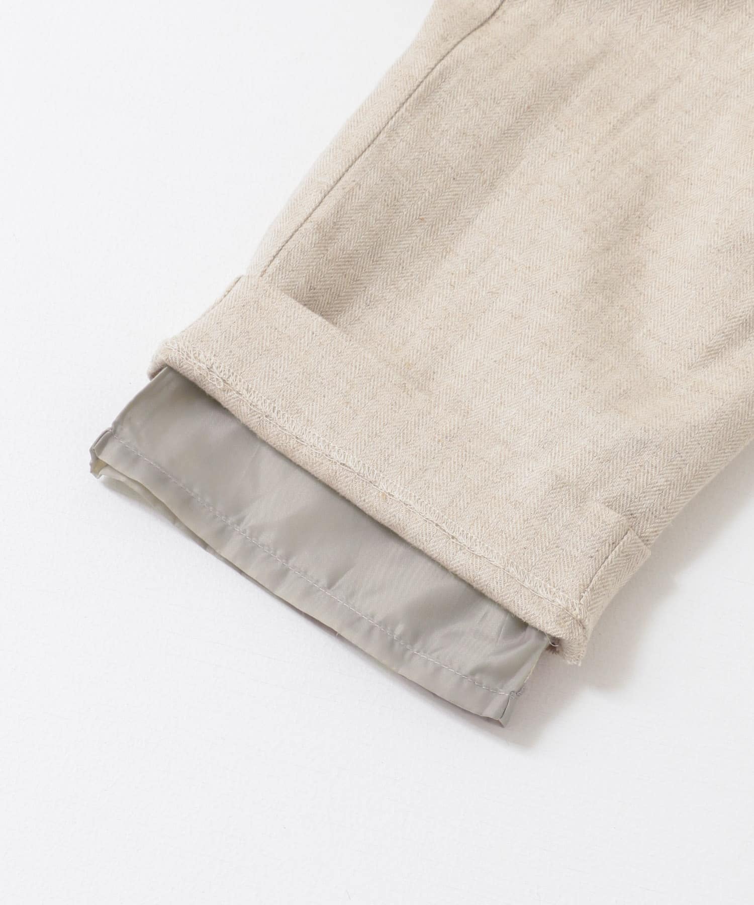 リネンヘリンボーンパイピングパンツ IVORY S