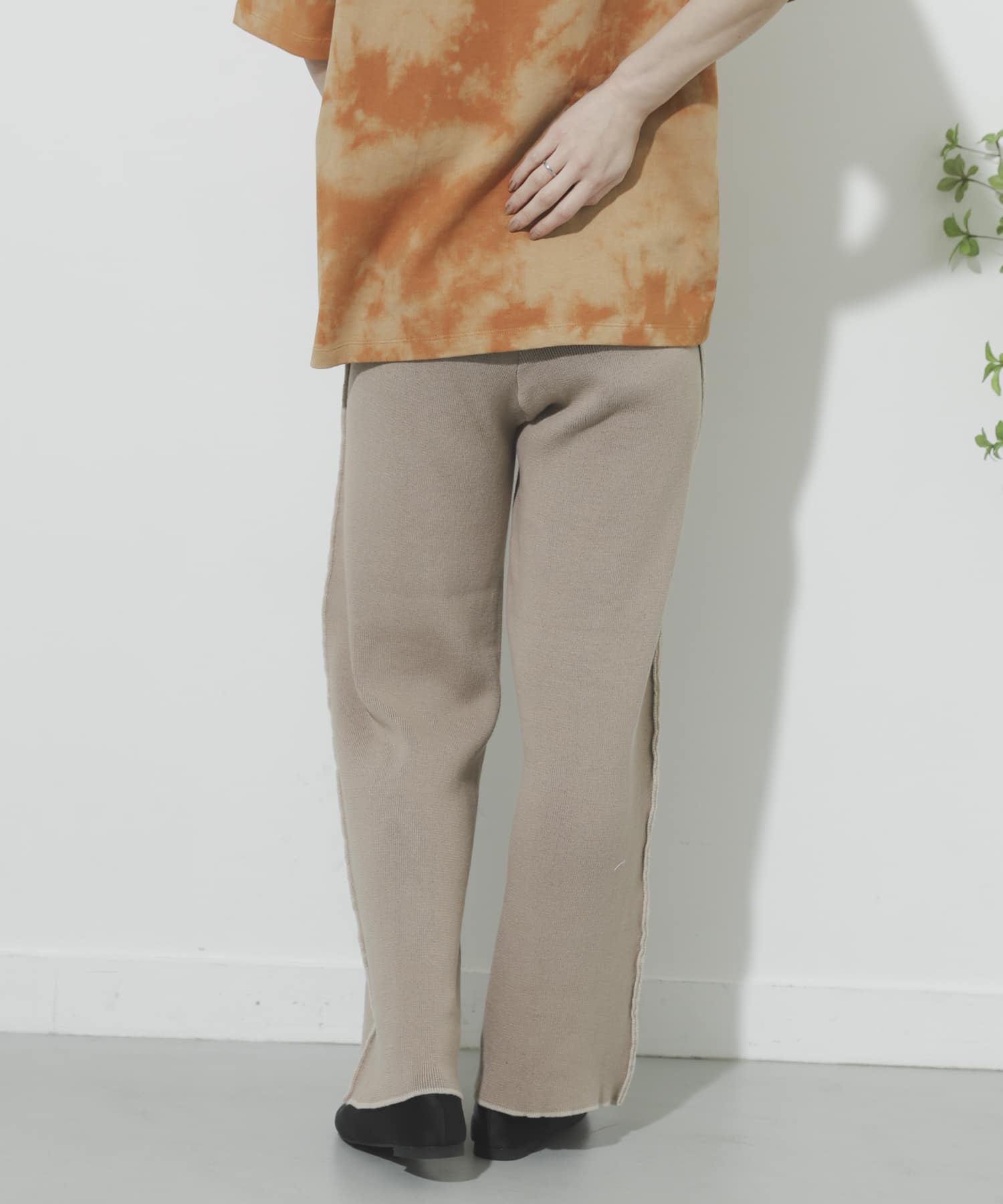 カラーリンキングニットパンツ BEIGE One